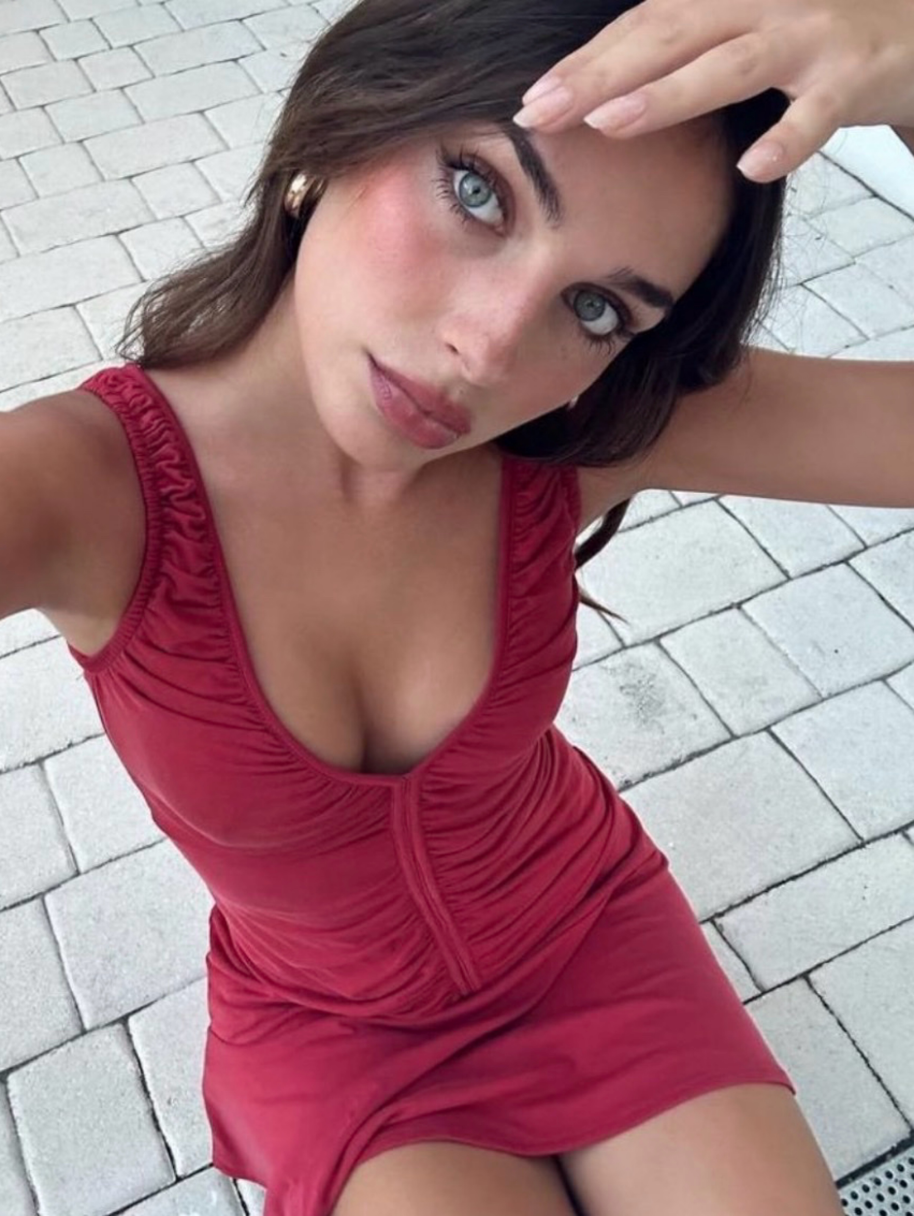 With Jean Red Bobby mini dress
