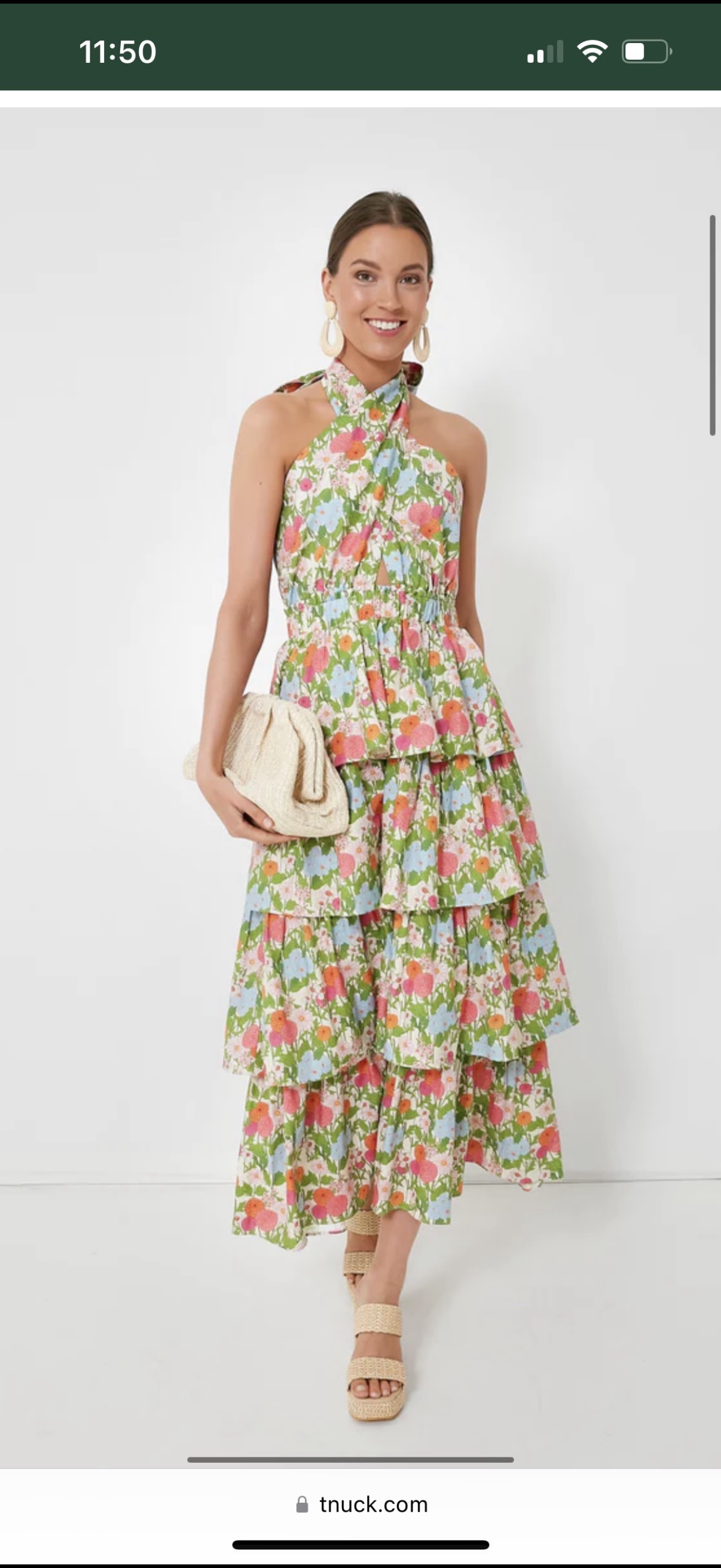 Hyacinth House Multi Green Begonia Floral Jenny Halter Neck Midi by Hyacinth House - Pickle Hyacinth House Multi Green Begonia Floral Jenny Halter Neck Midi by Hyacinth House - Pickle