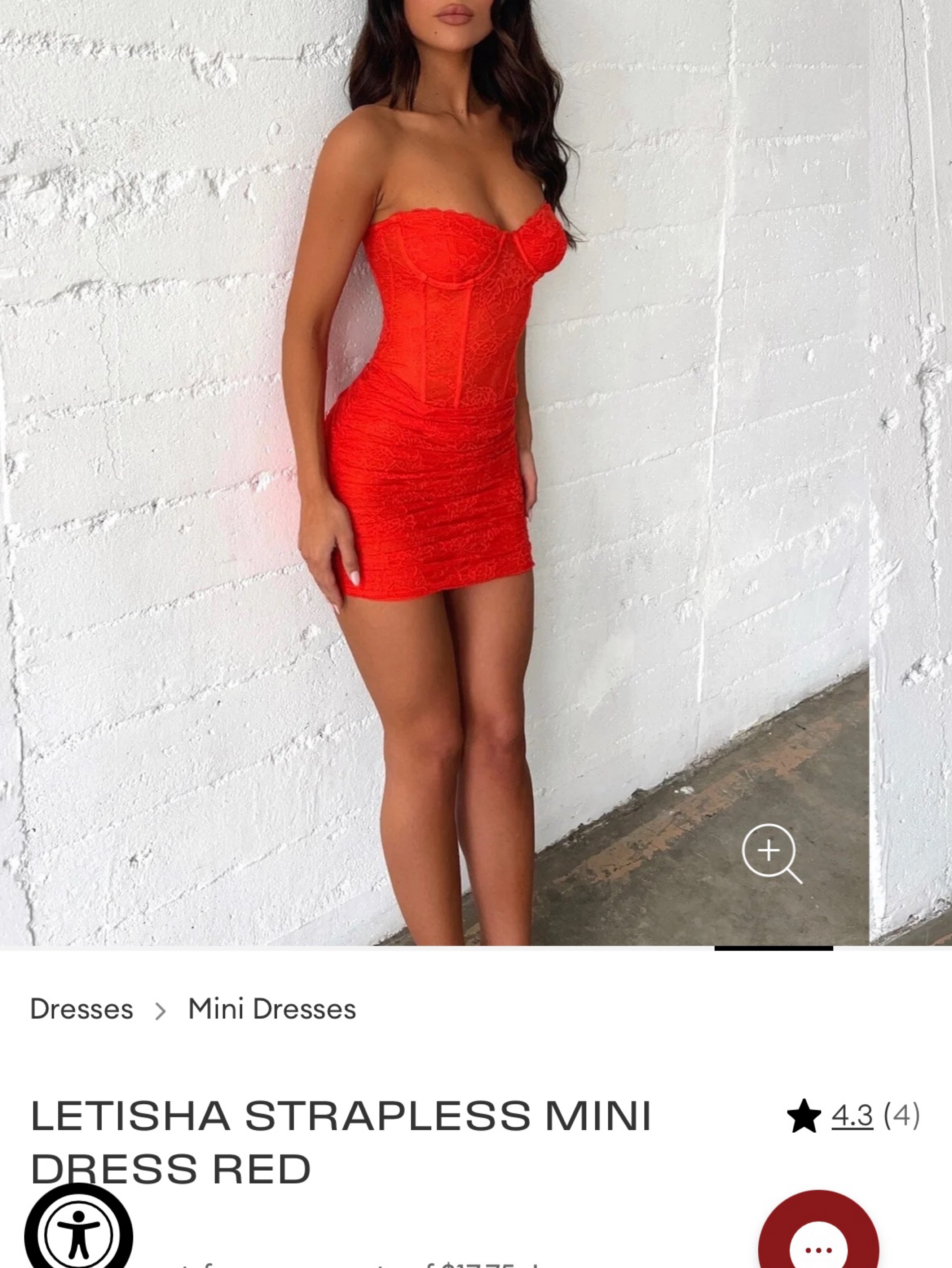 letisha strapless mini dress Outcast Letisha Red Lace Strapless Dress by Outcast