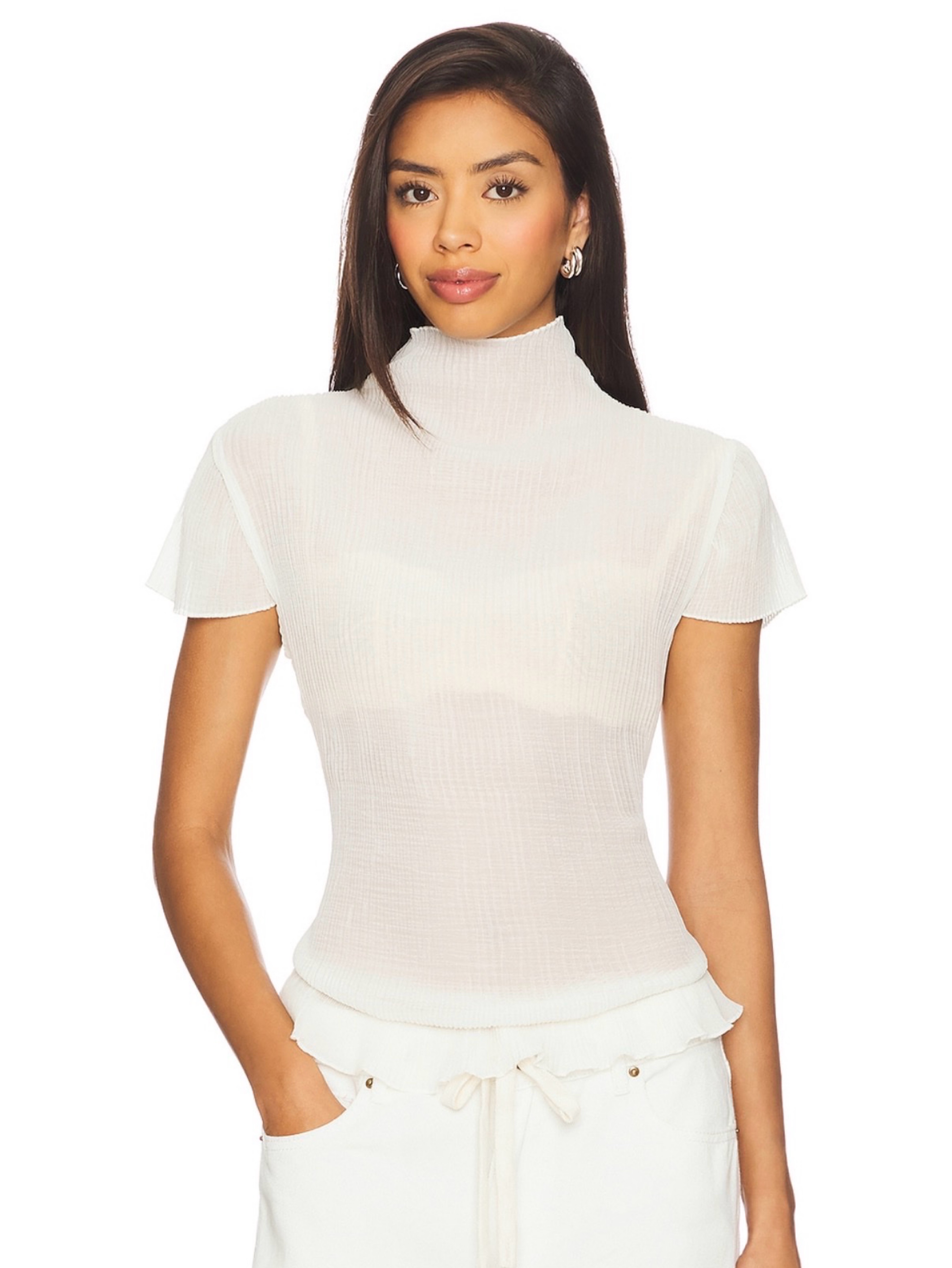 LIONESS sheer white shirt