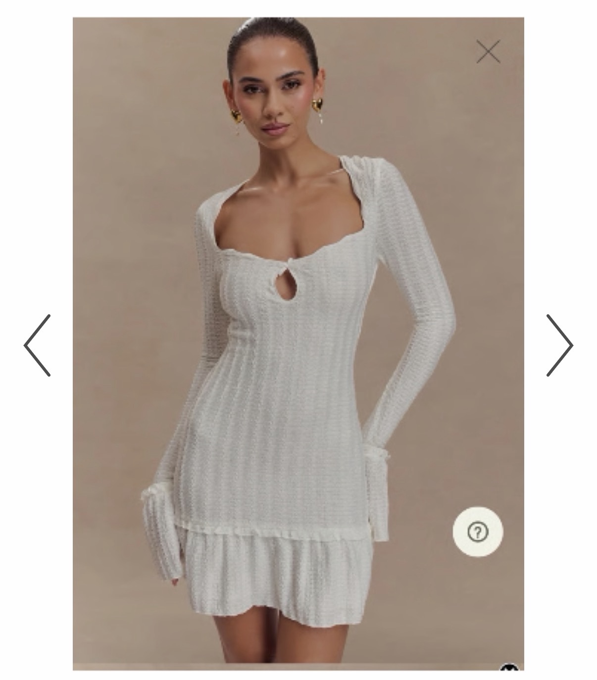 MESHKI pointelle long sleeve mini dress