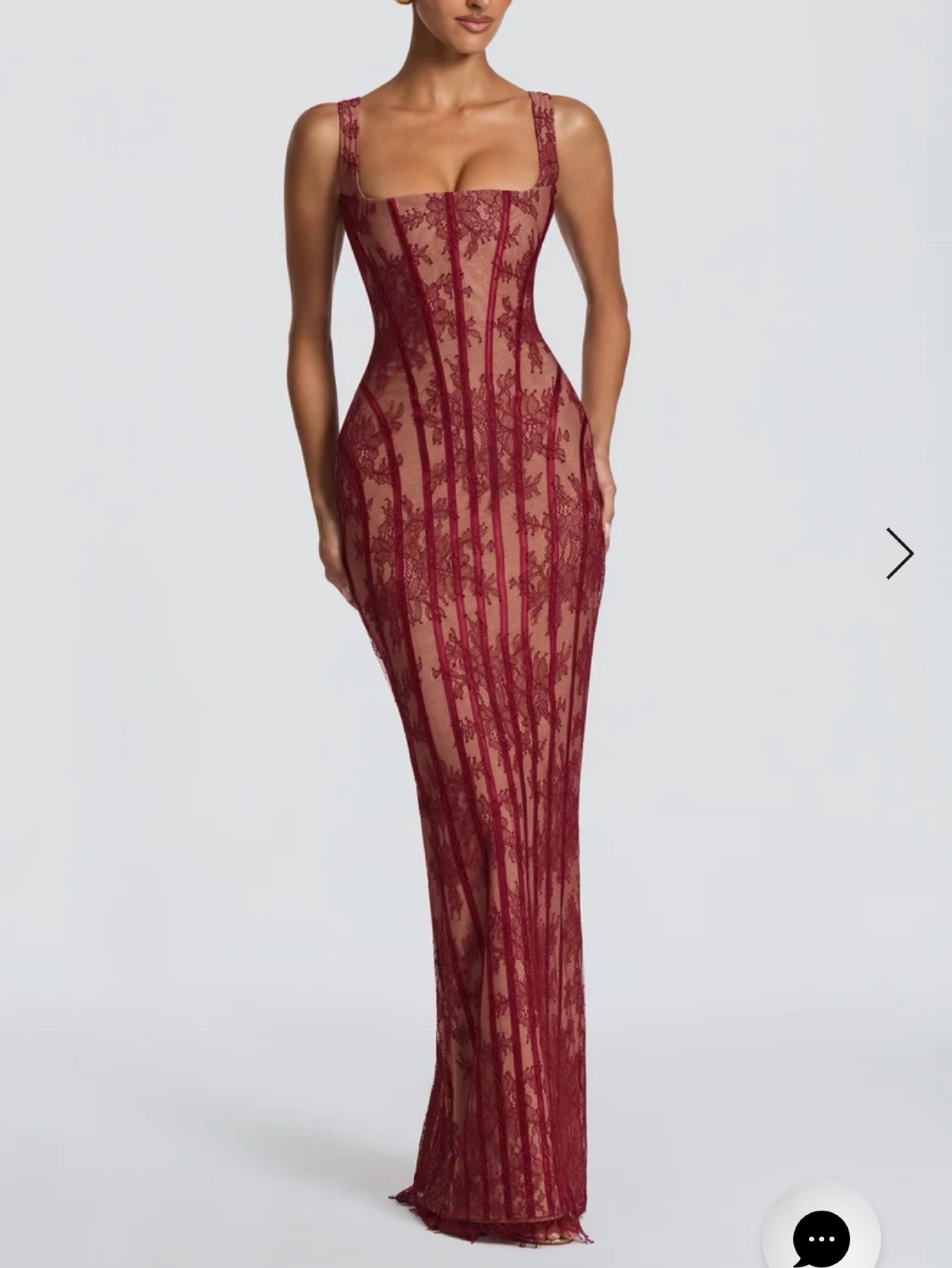 Babyboo burgundy lace maxi dress