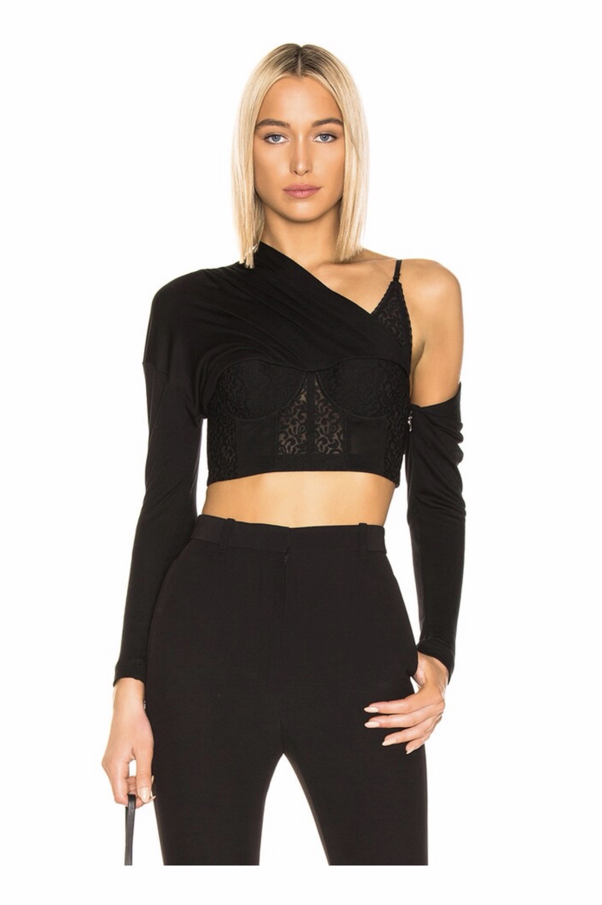 Alexander Wang Black Lace Corset Top
