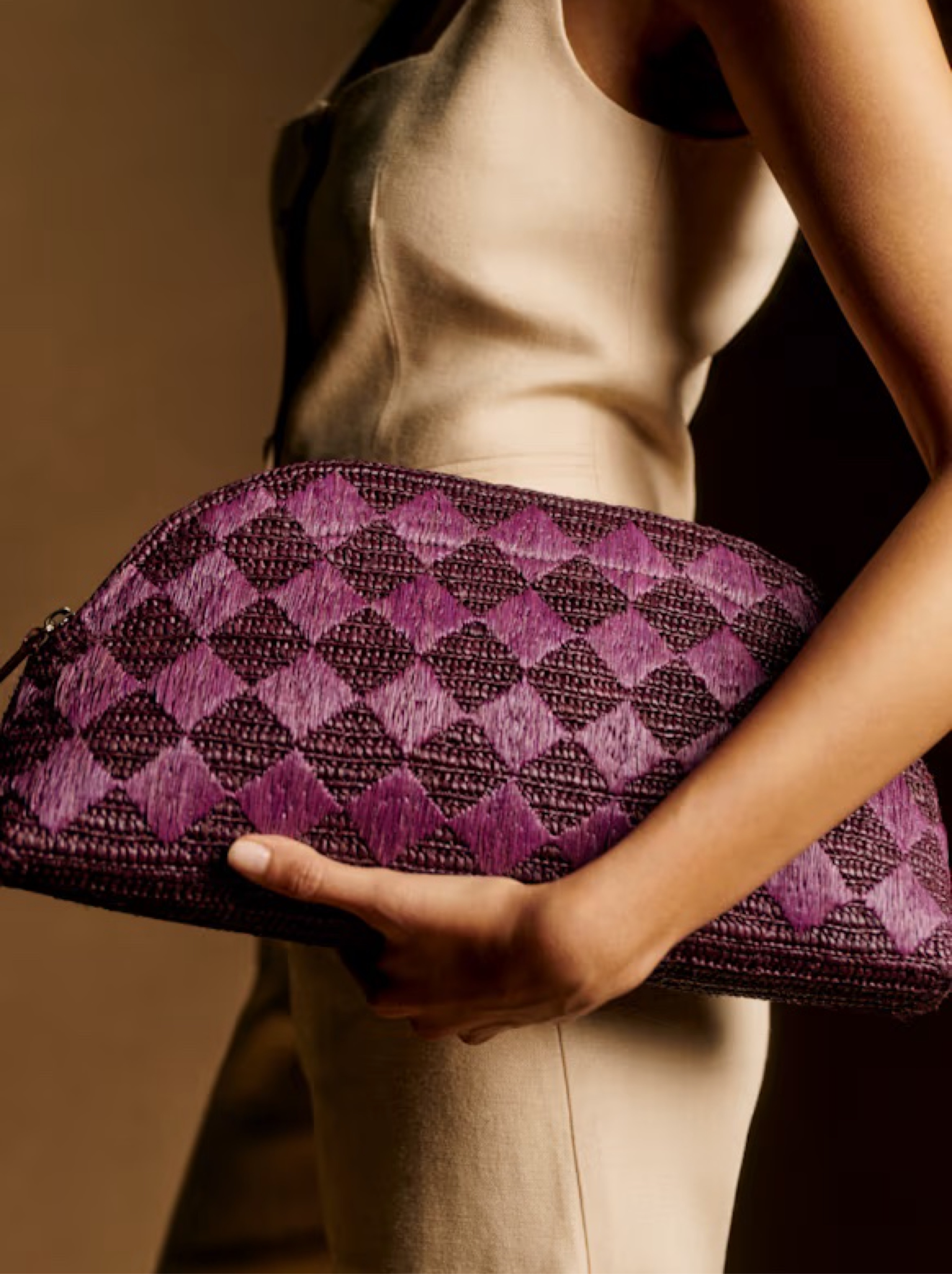 Purple Rafia Sézane Clutch