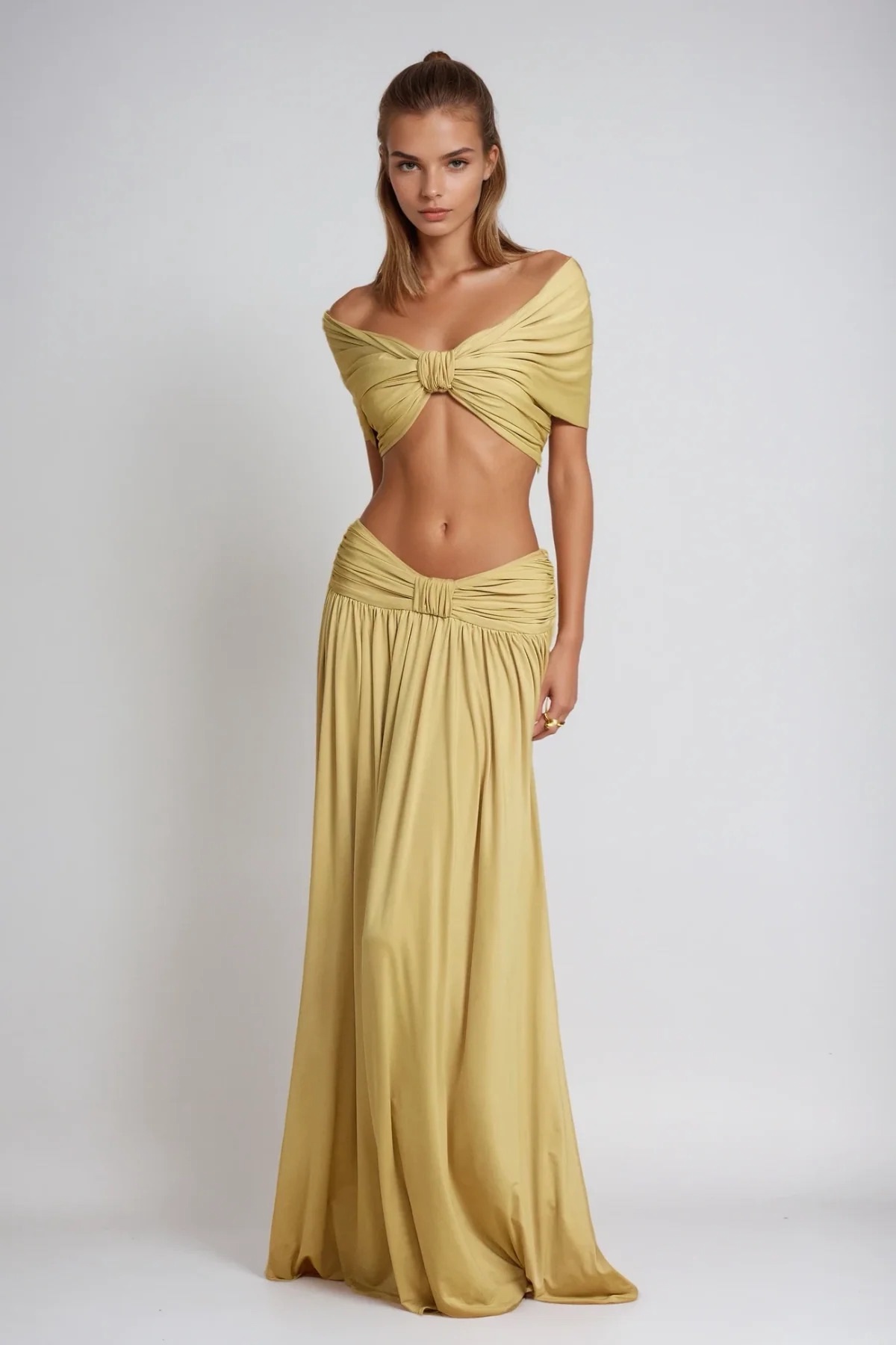 Golden yellow skirt set