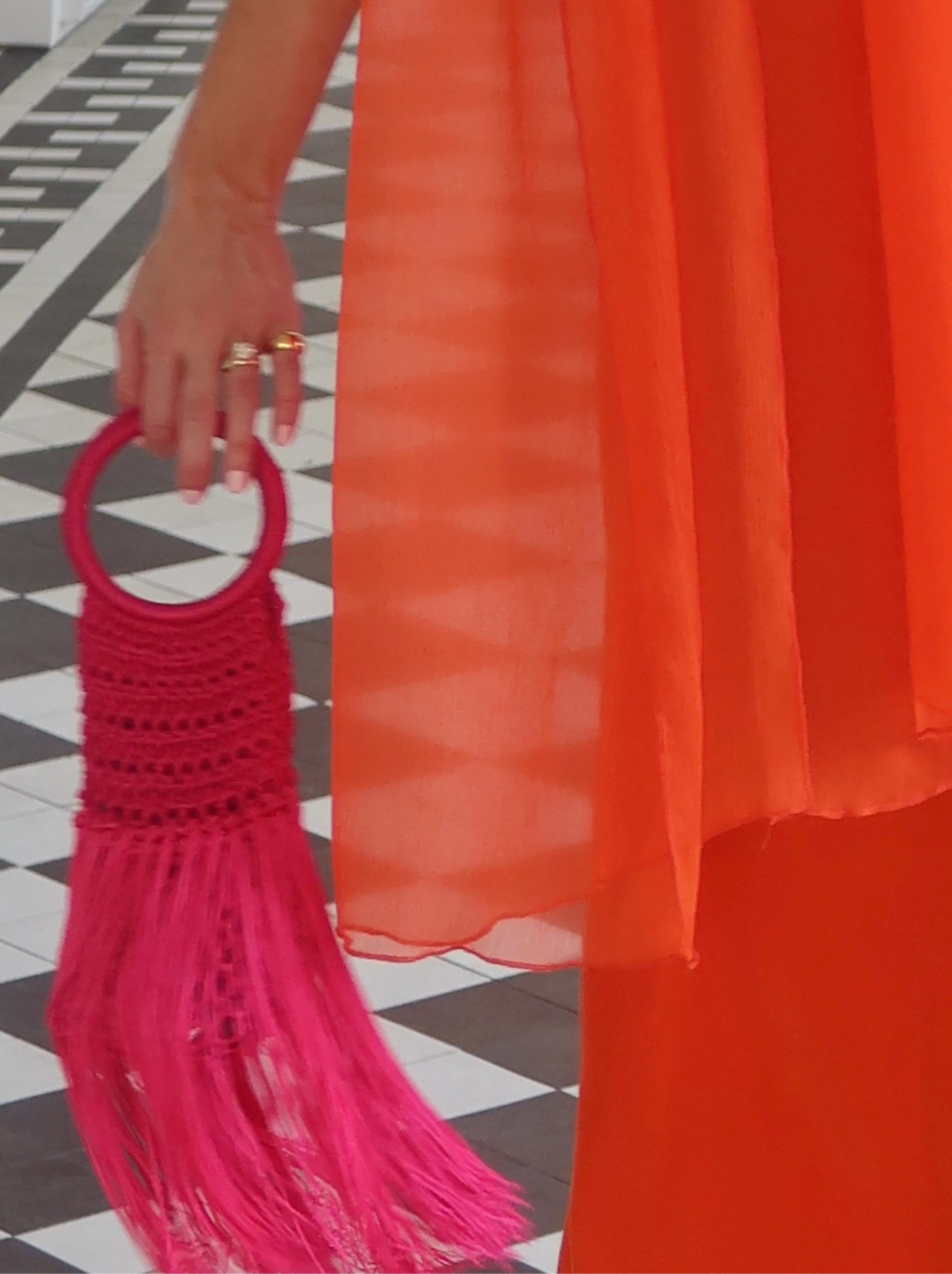 Pink Cris Serra Fringe Bag