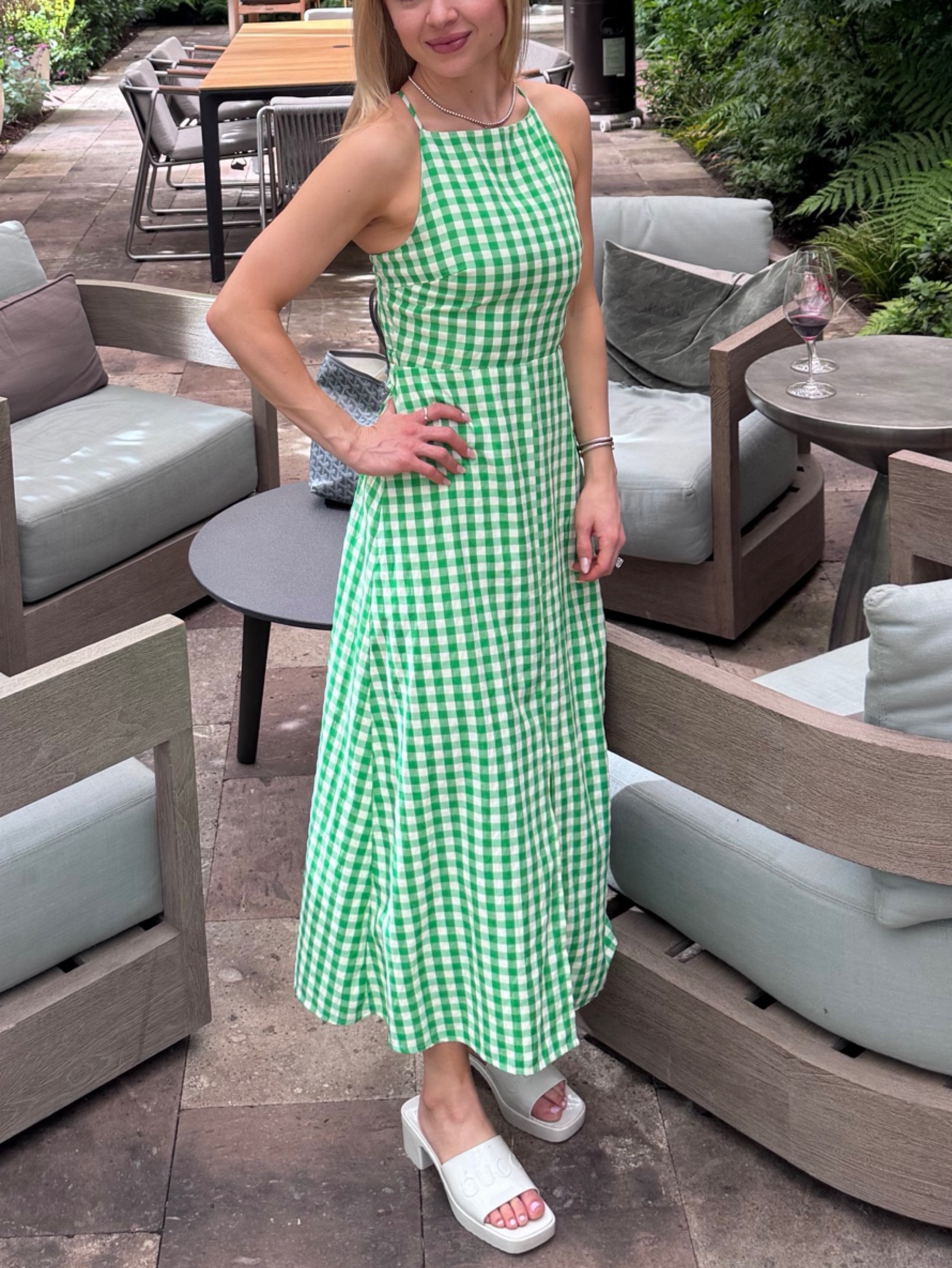 Louna Green Gingham Dress by Louna