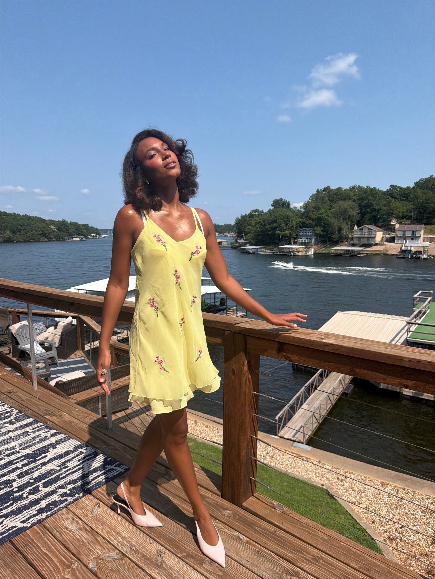 victoria's secret holiday dresses Yellow Floral Embroidered Sleeveless Dress by Lime_Green