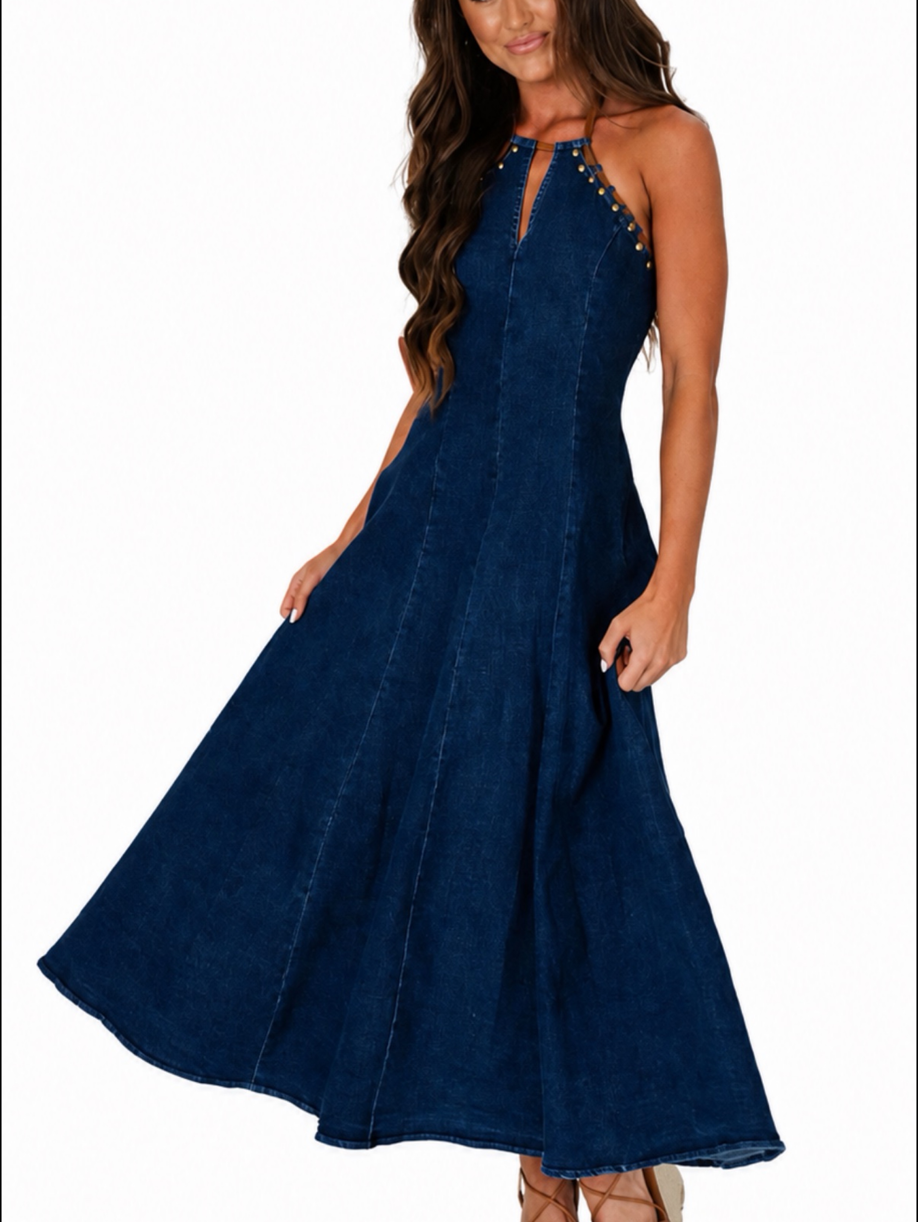 These Three Denim Maxi Dress