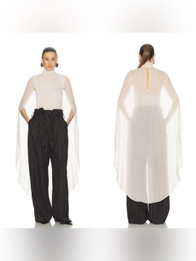 Helsa Ivory Georgette Cape Top by Helsa | Pickle