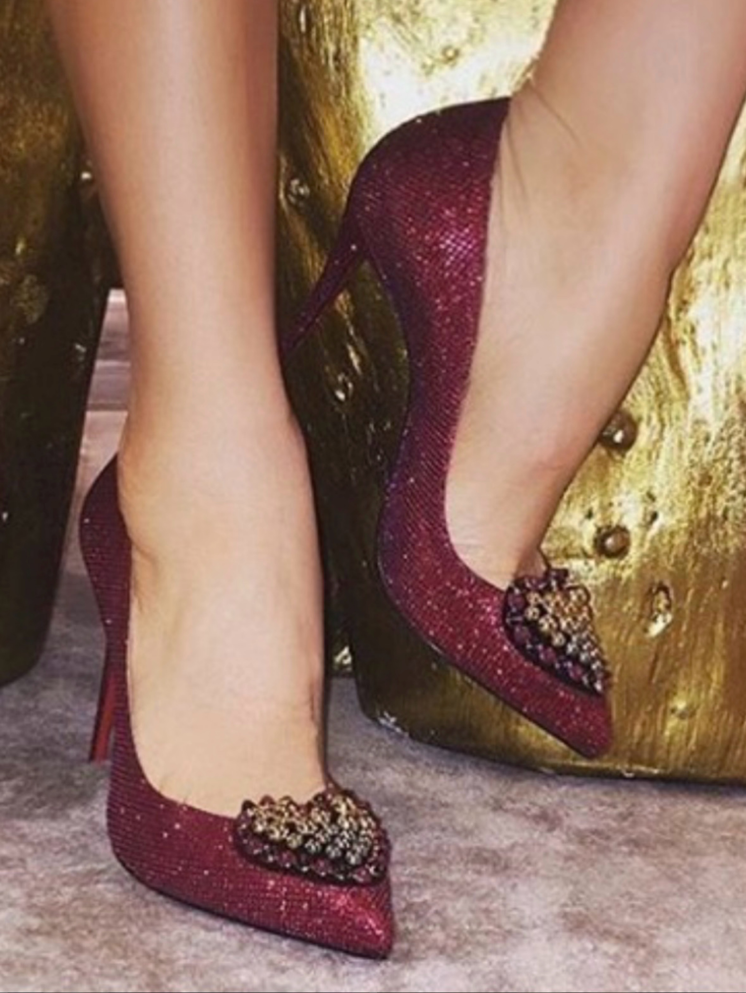 Christian Louboutin Red Heart Coralita Heels Size 39.5/9.5