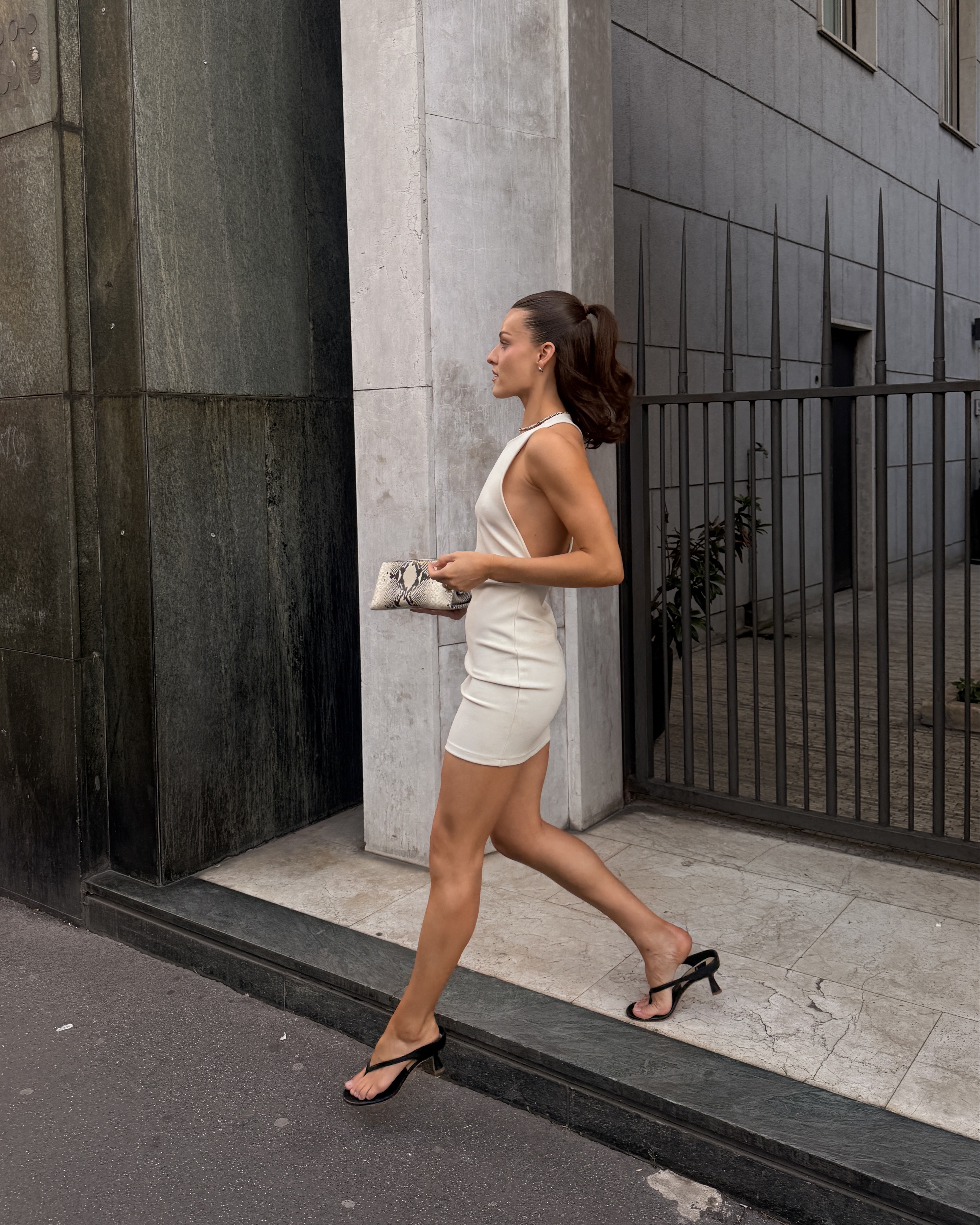 racerback mini dress Patrizia Pepe Racerback jersey mini dress Pearl Ivory (white) Woman Size 0