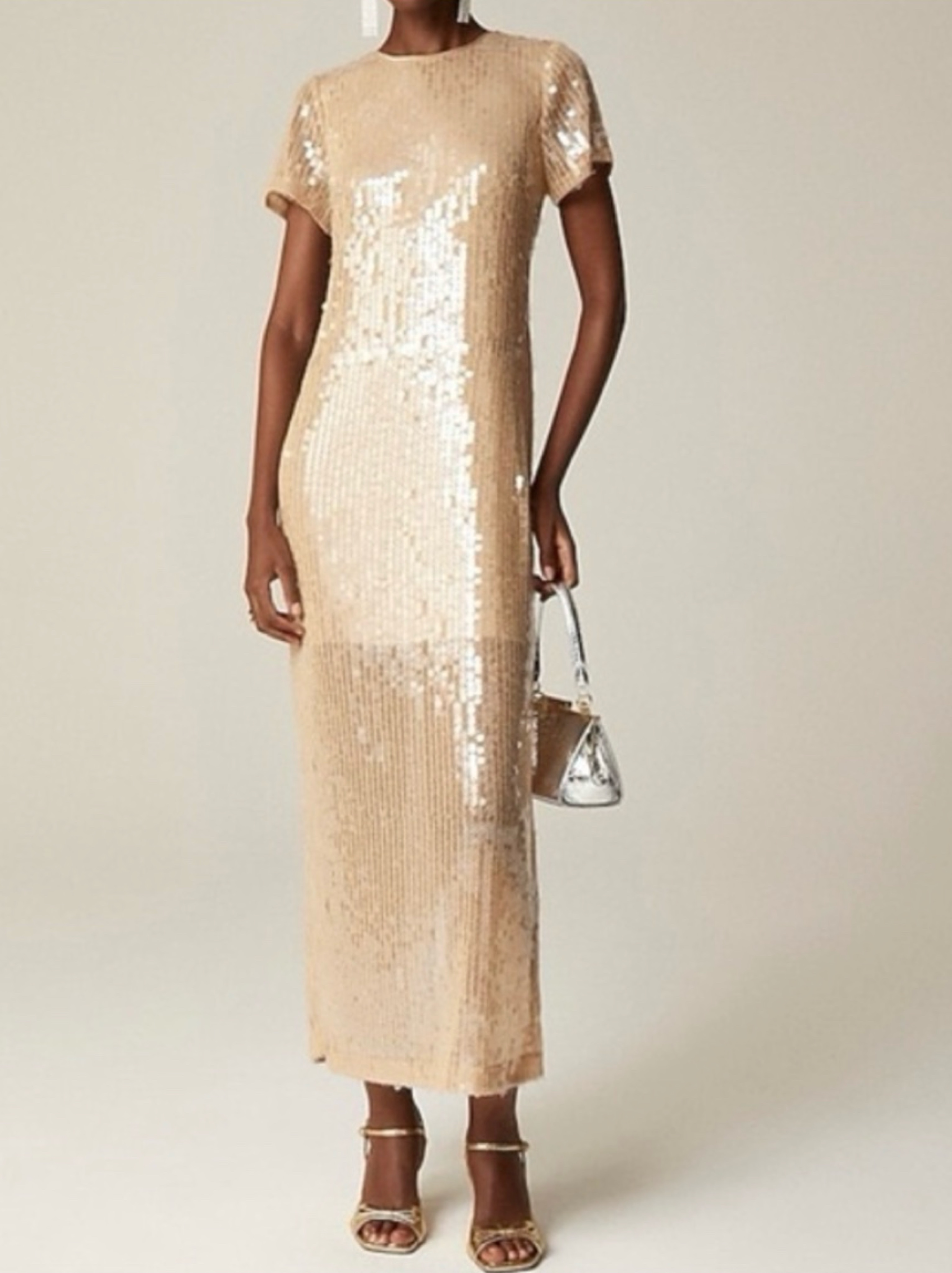 j crew gold sequin dress Collection Circle-sequin Midi Dress For Women