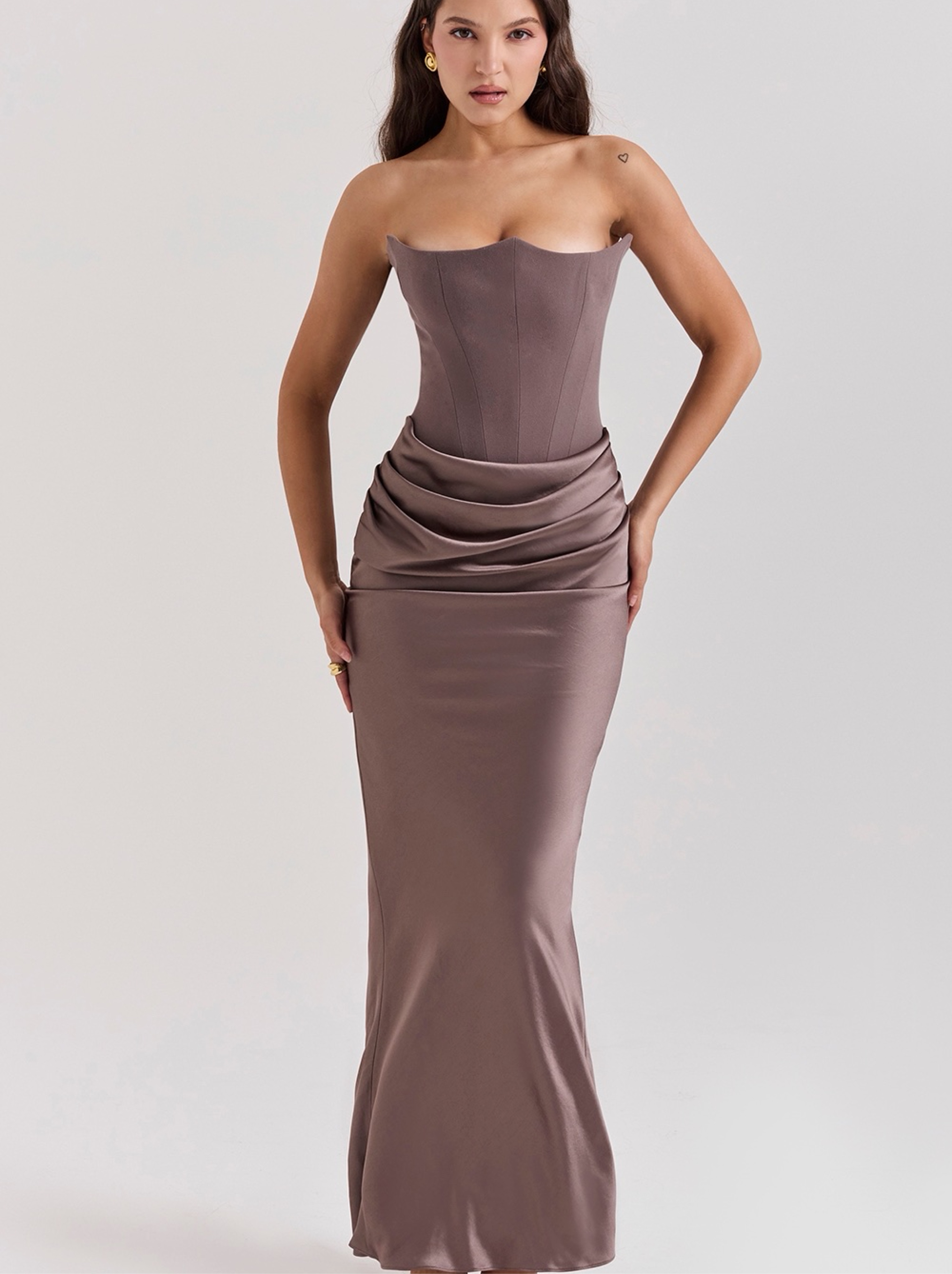 champagne theme dress Ballbella One Shoulder Prom Mermaid Slit Long tall dresser Pearl are here Color:Tan Brown Flip Flops Long Sleeve Lace Shift
