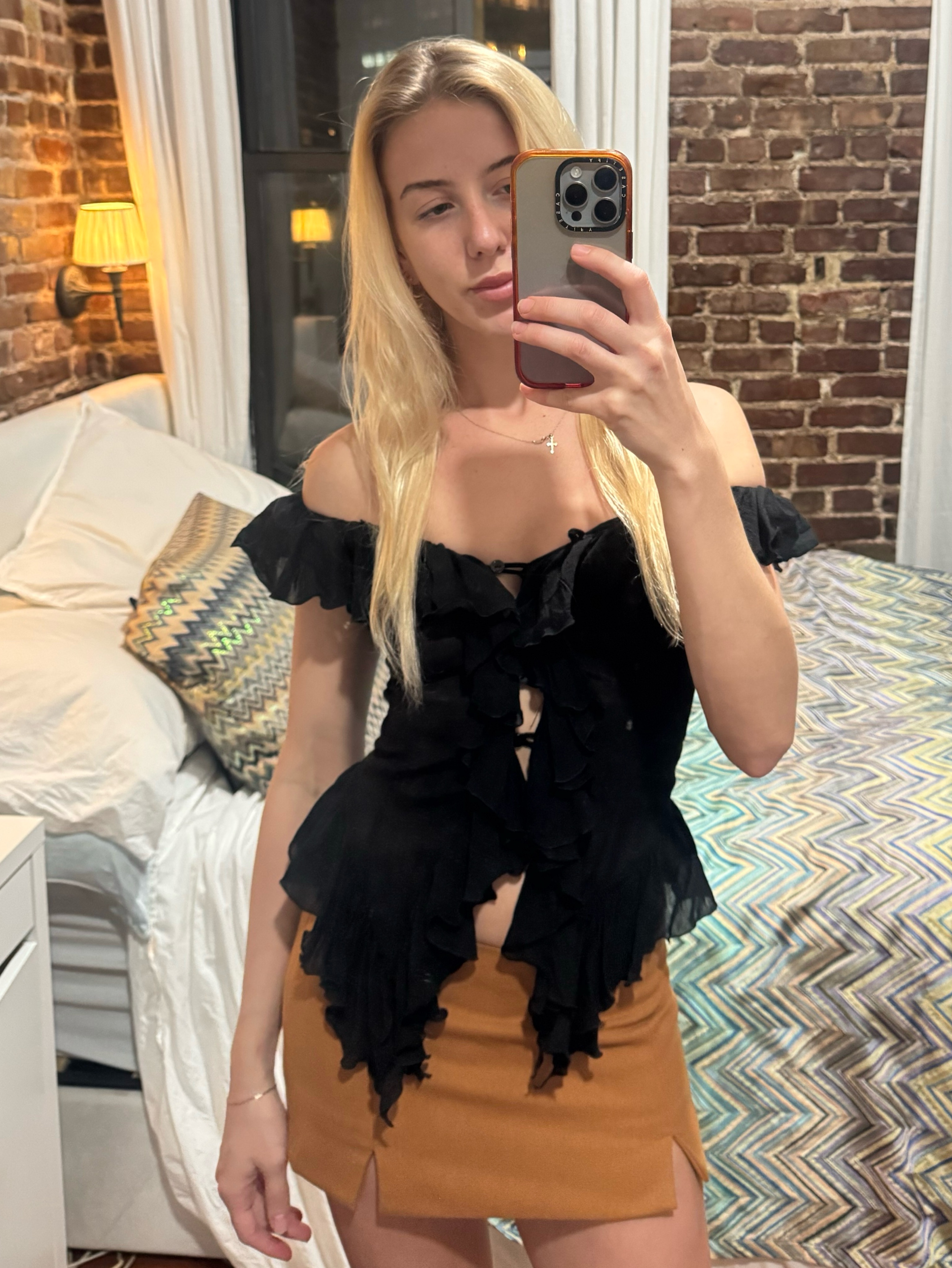 Blumarine Black Ruffle Top