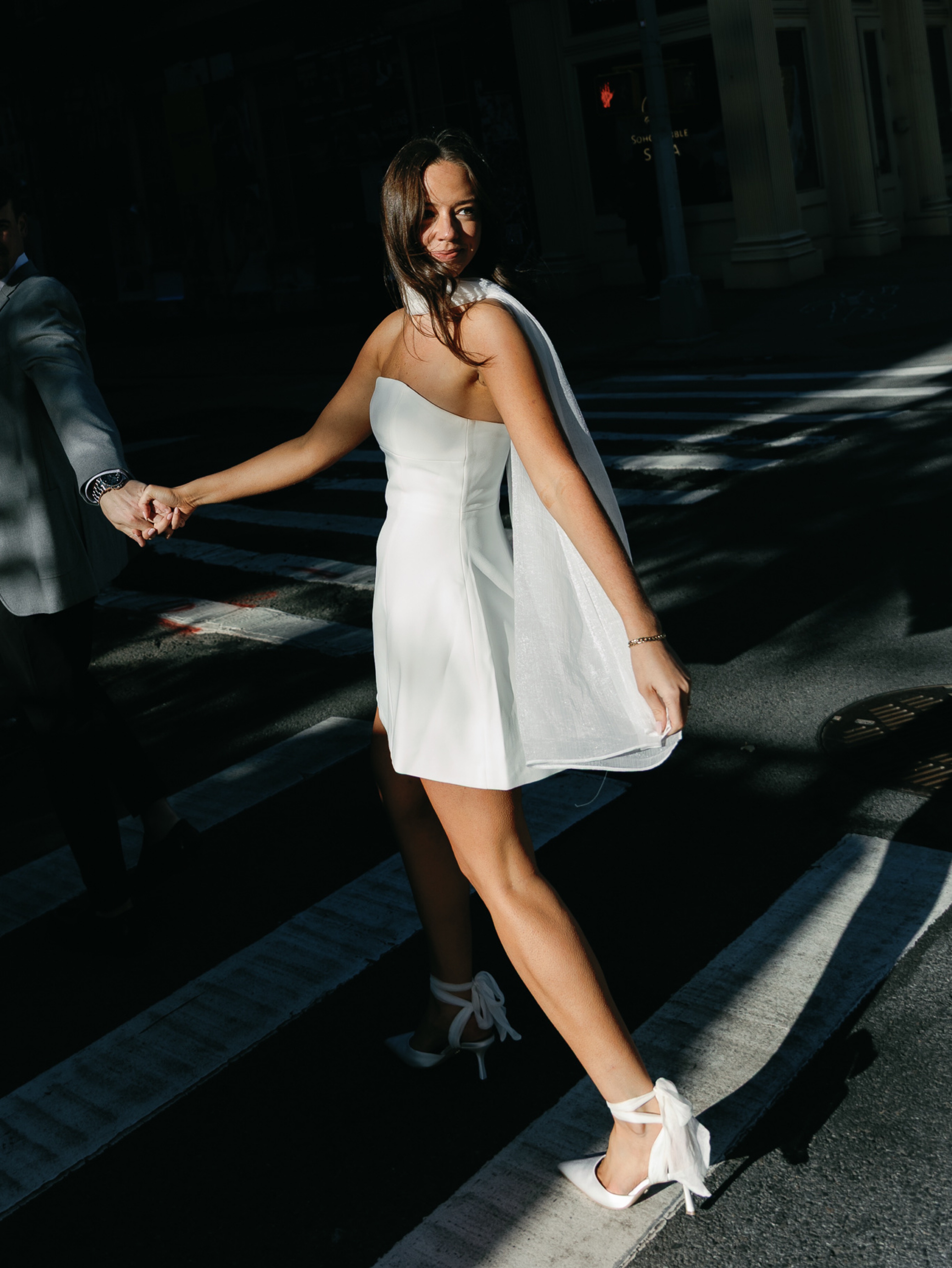 Revolve White Mini Dress & Scarf by Revolve - Pickle