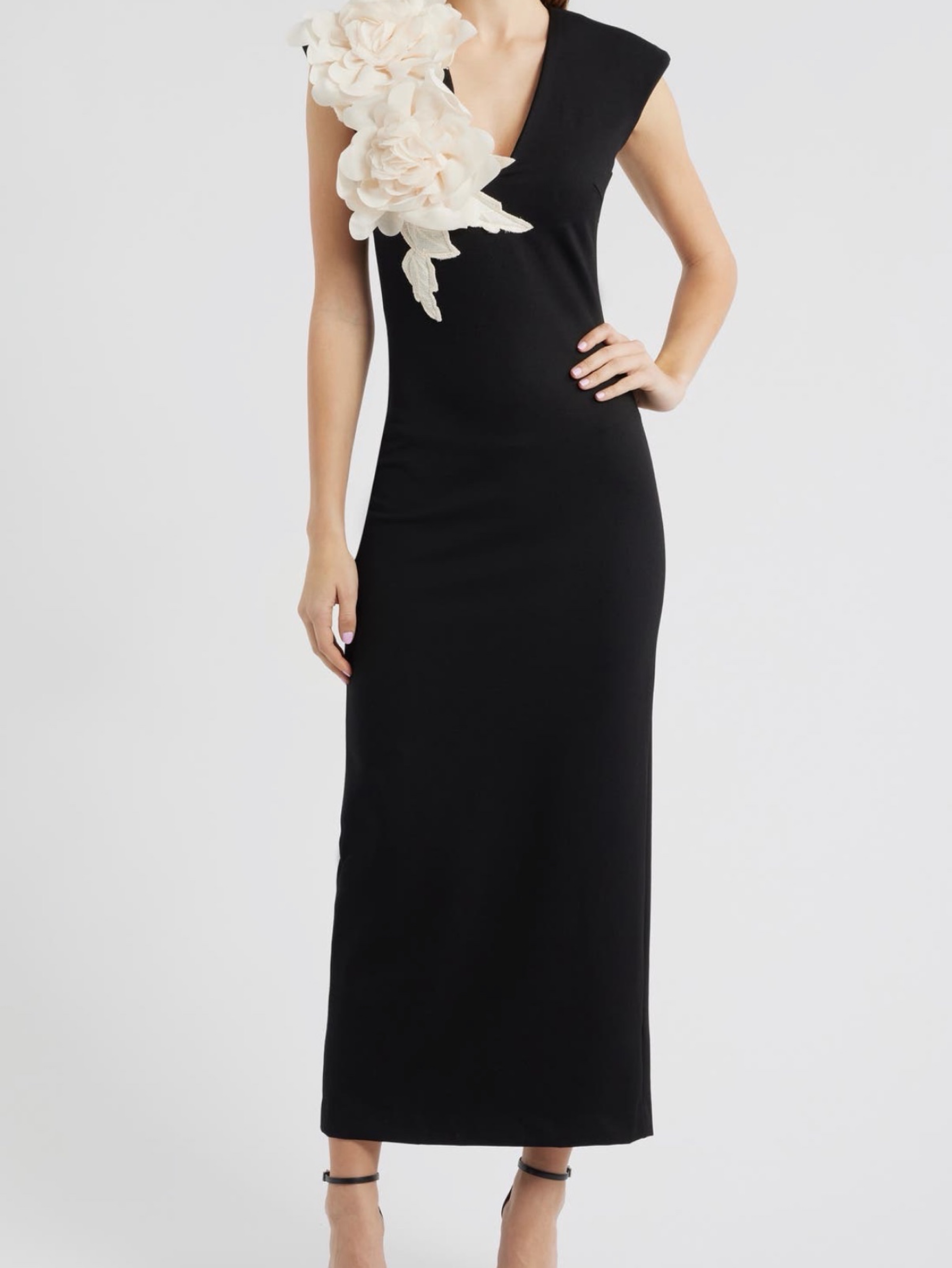 cream and black cocktail dress Petal & Pup Women's Yana Maxi Dress