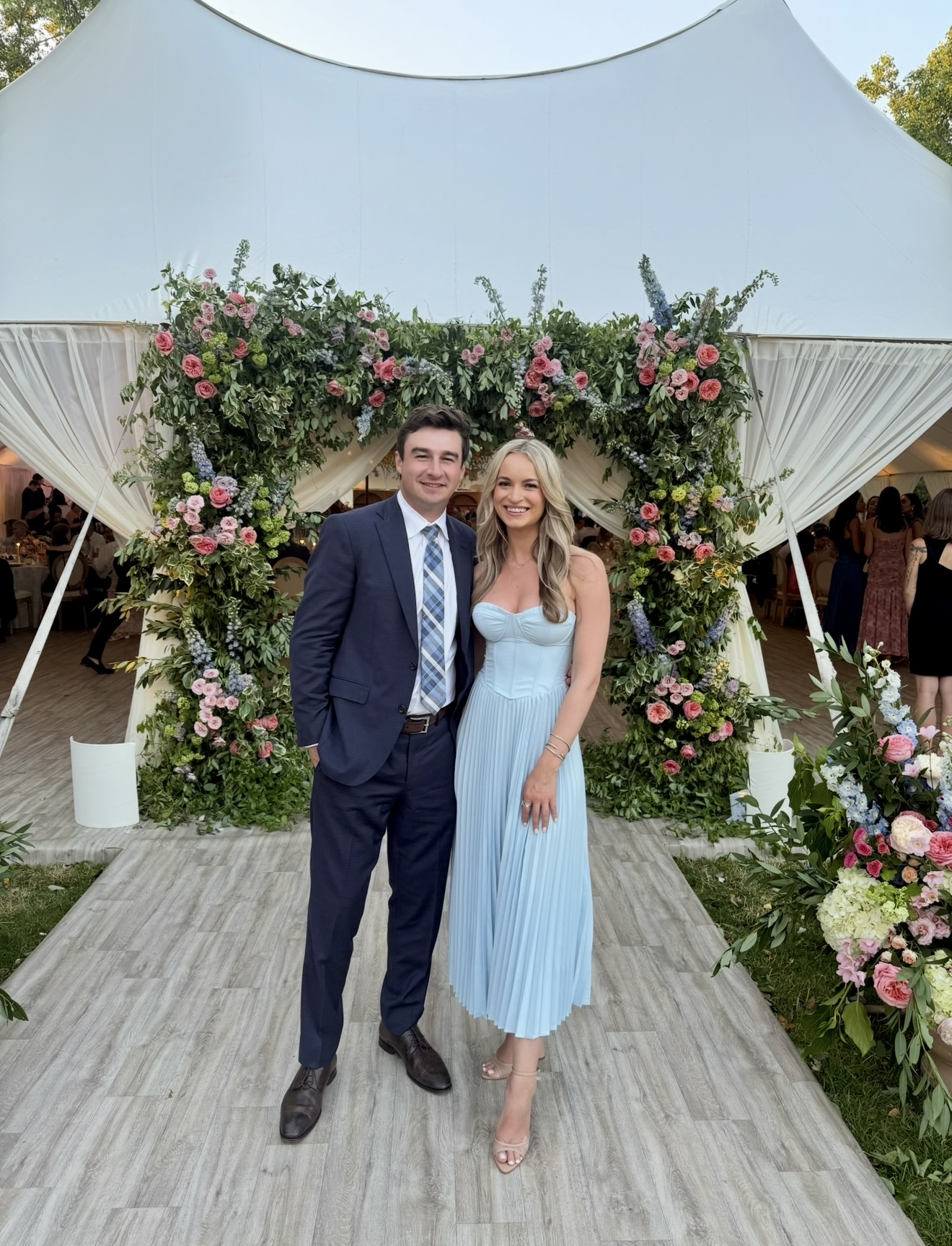 blue strapless wedding guest dress Satin Blue Corset Formal Wedding Guest Dresses Long Mermaid with slit Custom color / US20W
