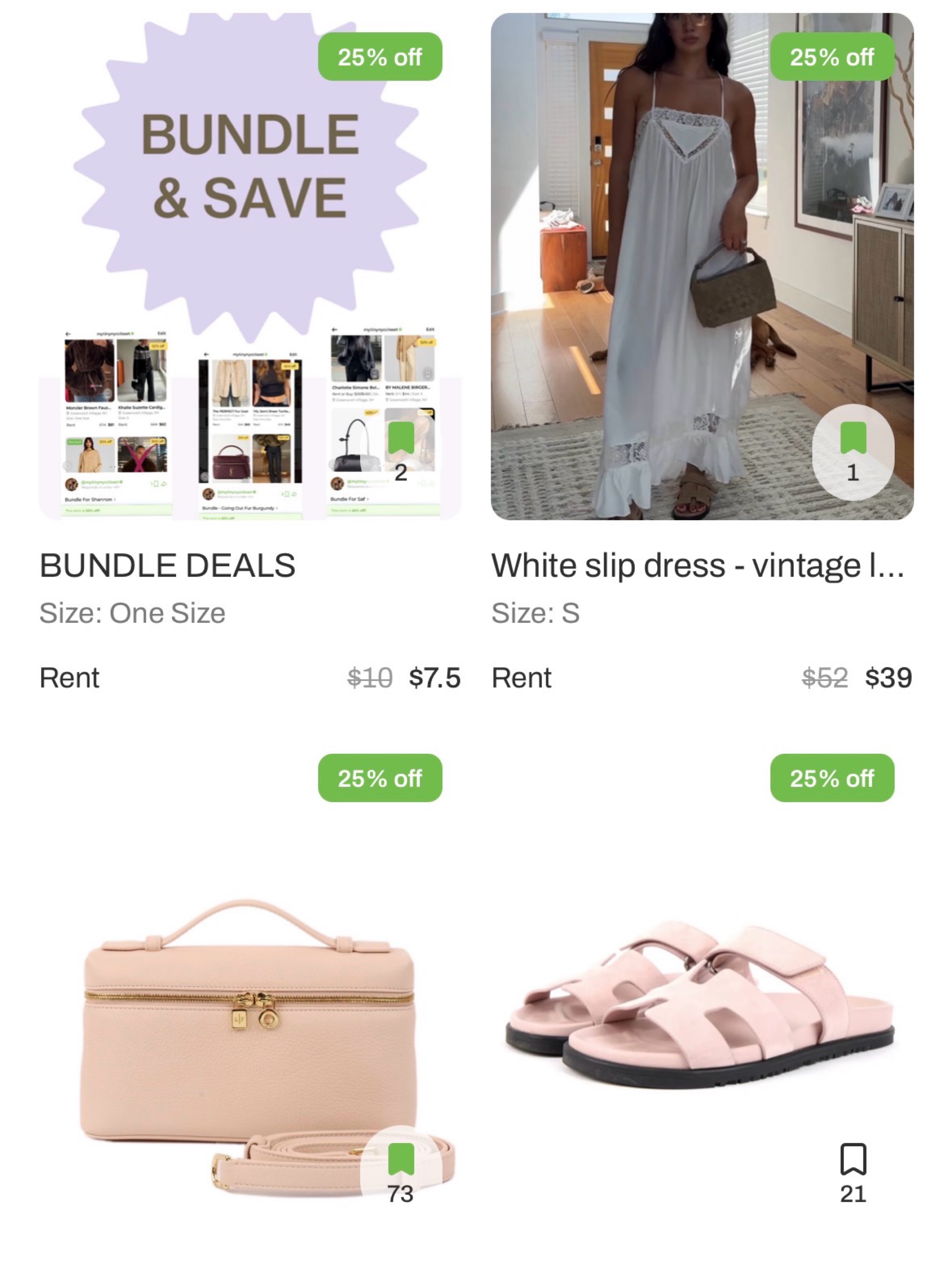 Bundle Bundle - free people slip + bag & shoes available to rent