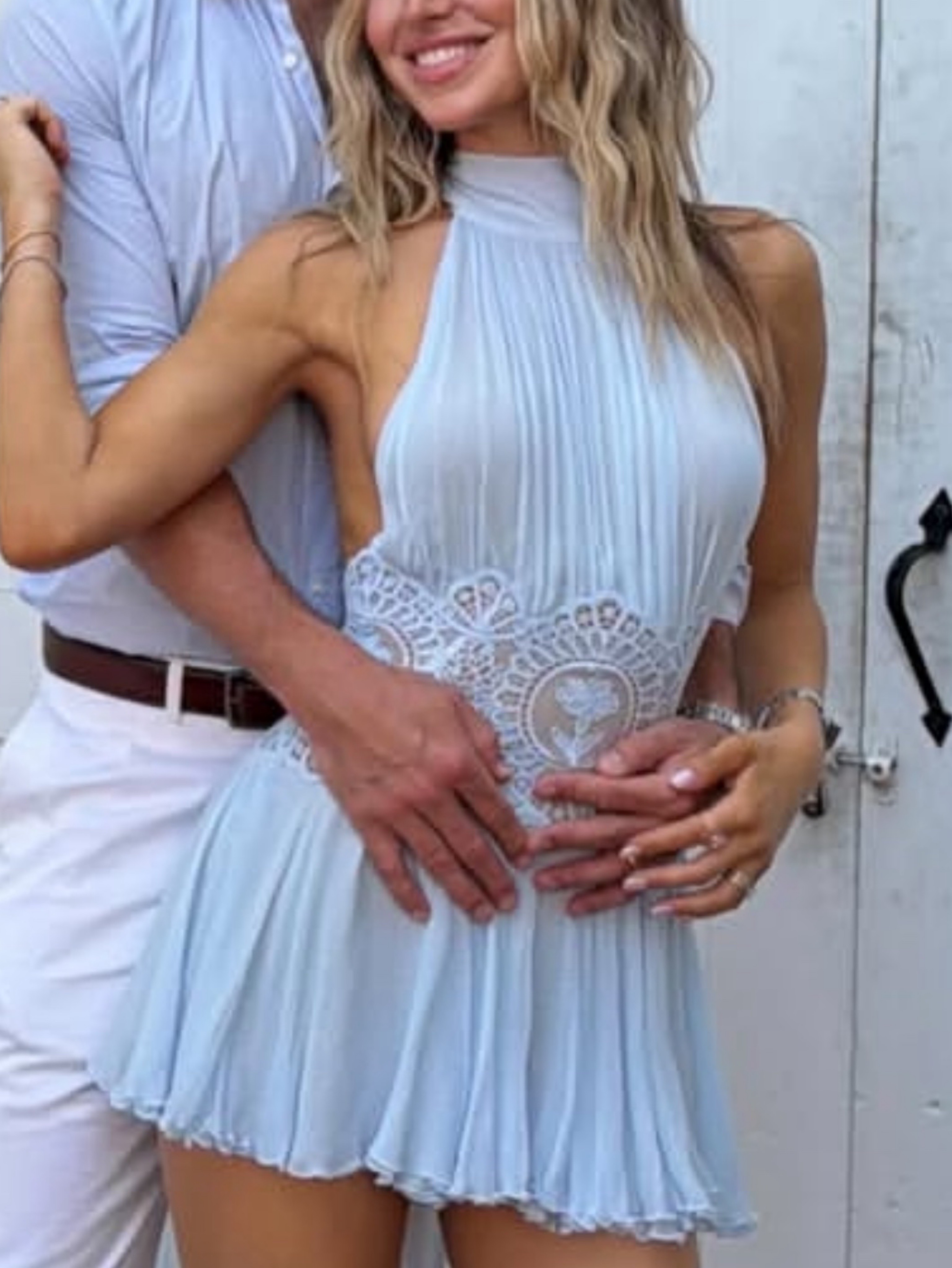 Something Blue Something Blue - halter lace dress mini available to rent