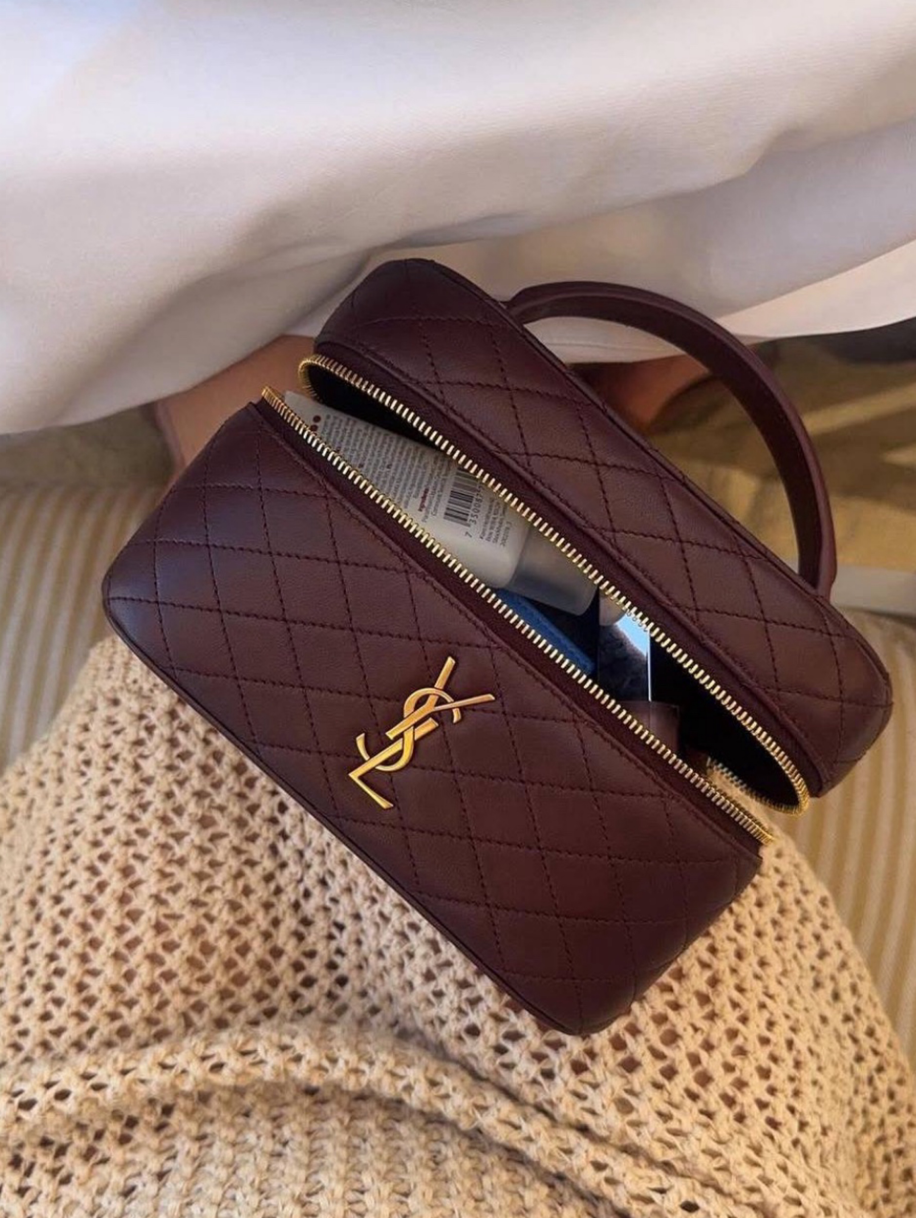YSL YSL vanity Bag Burgundy available to rent
