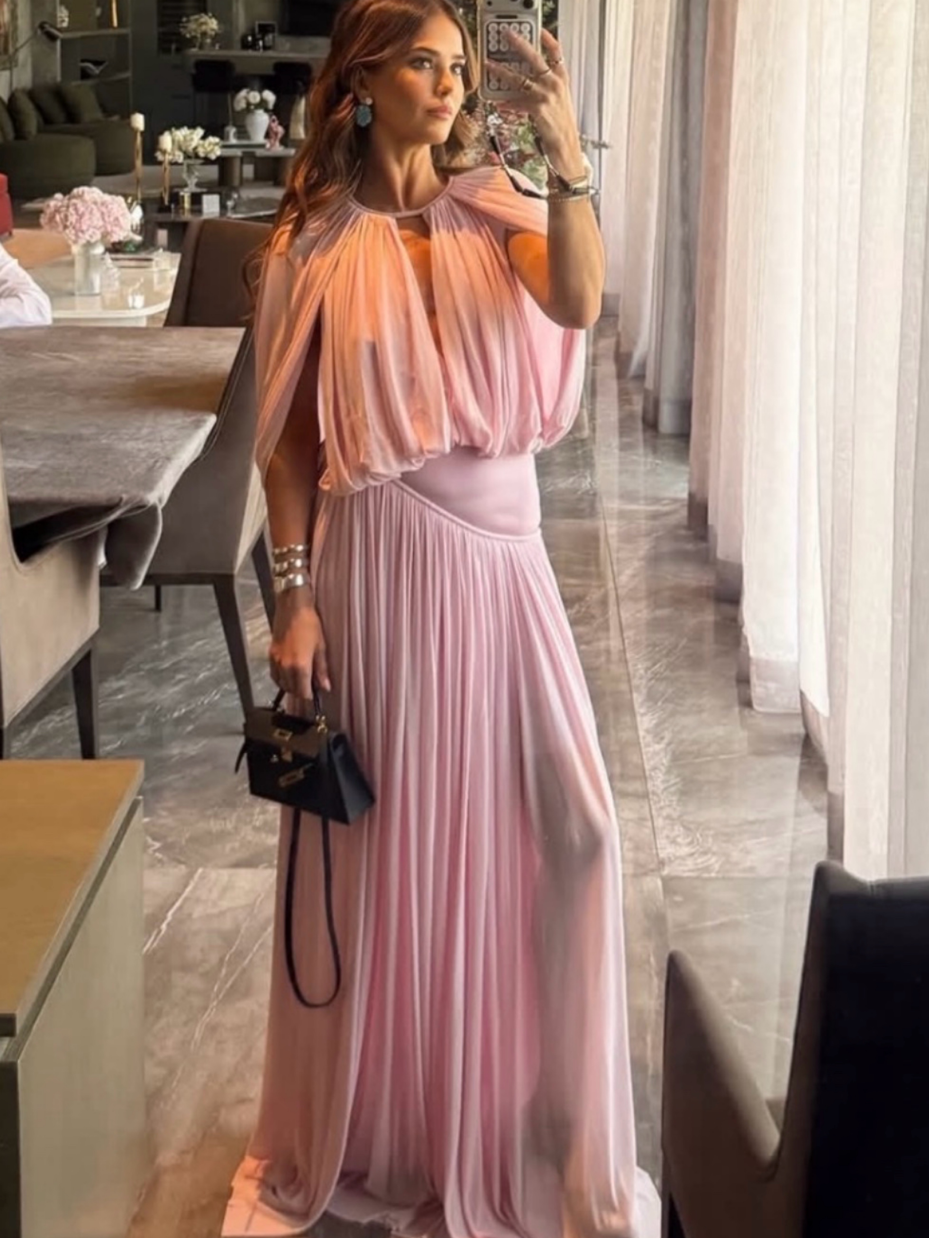 Independent designer pink two piece set available to rent
