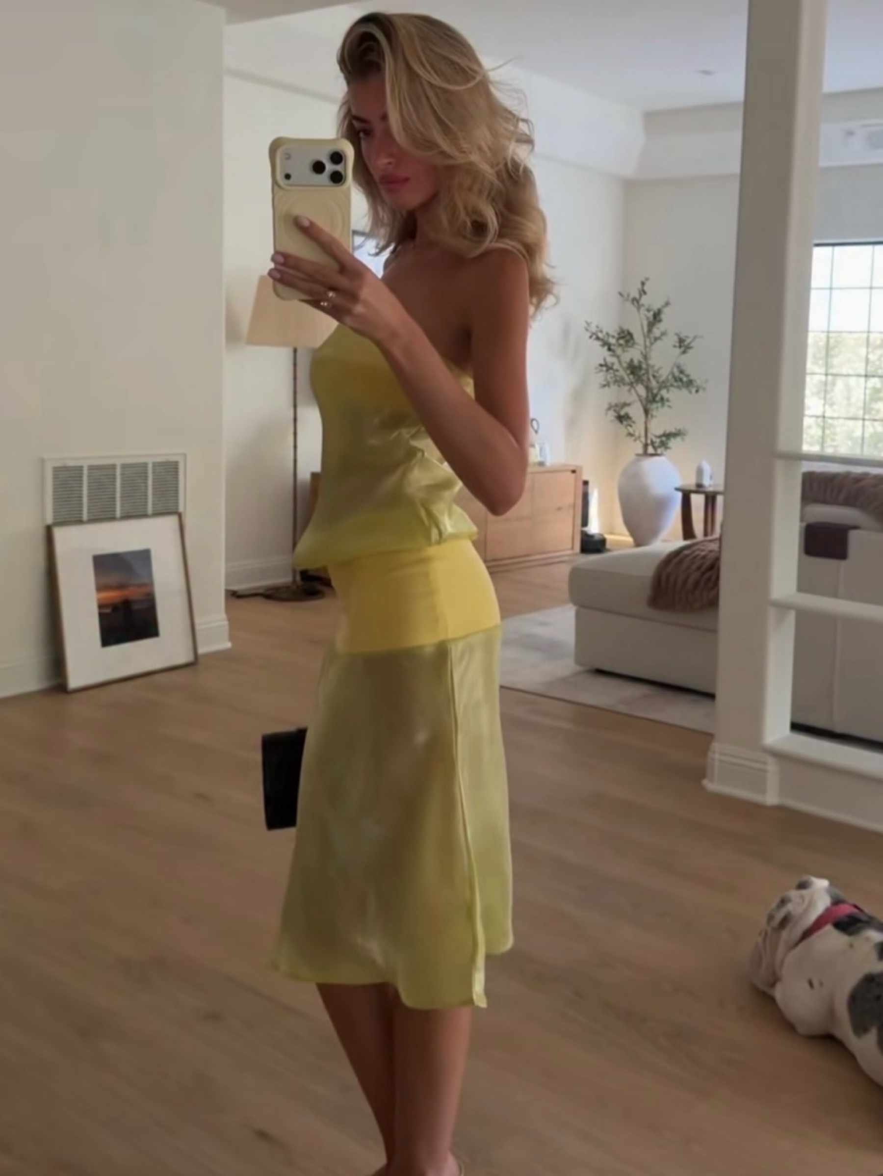 Independent designer Mode mischief yellow dress s available to rent