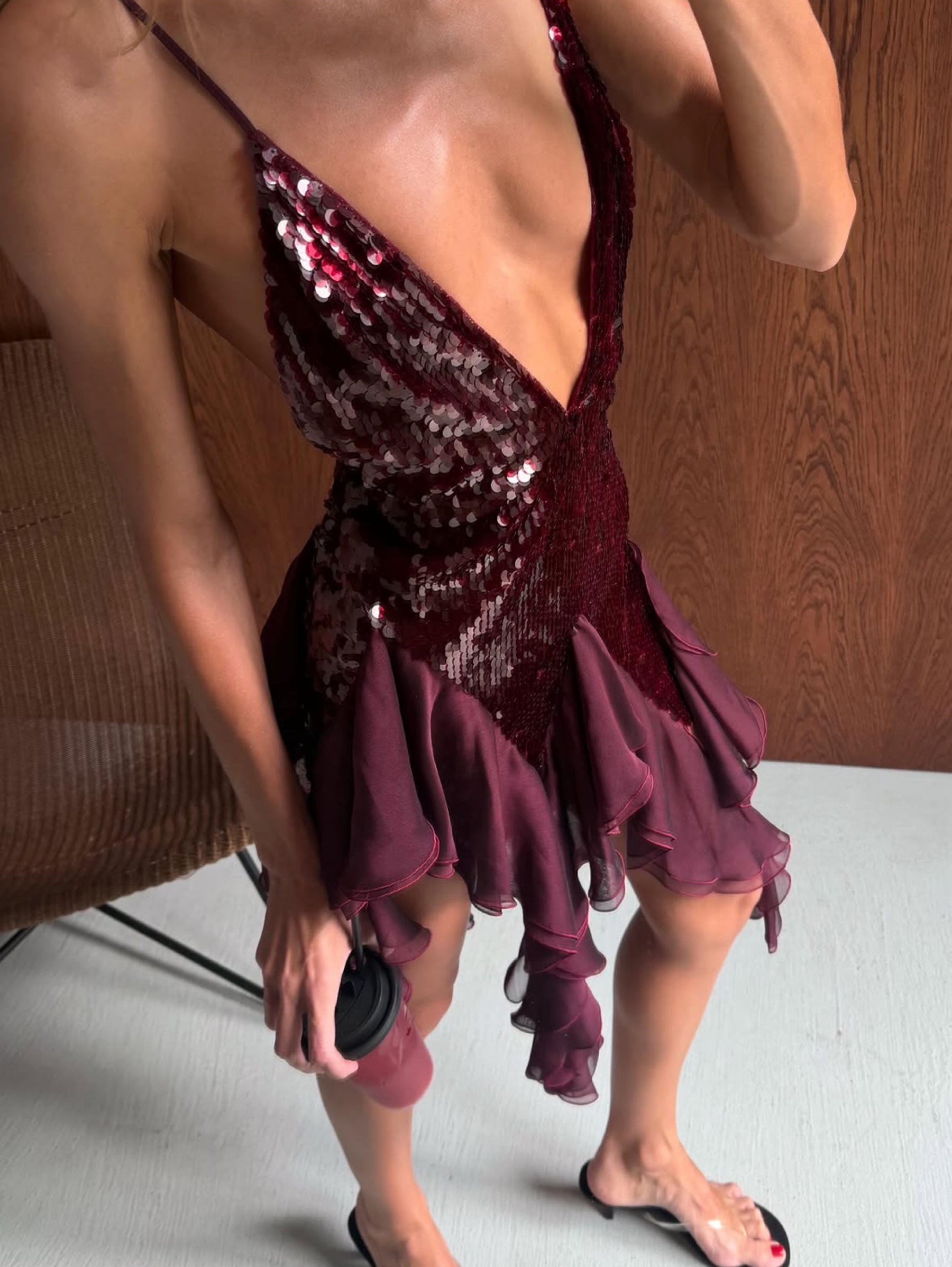 Wine / plum mini dress tulle