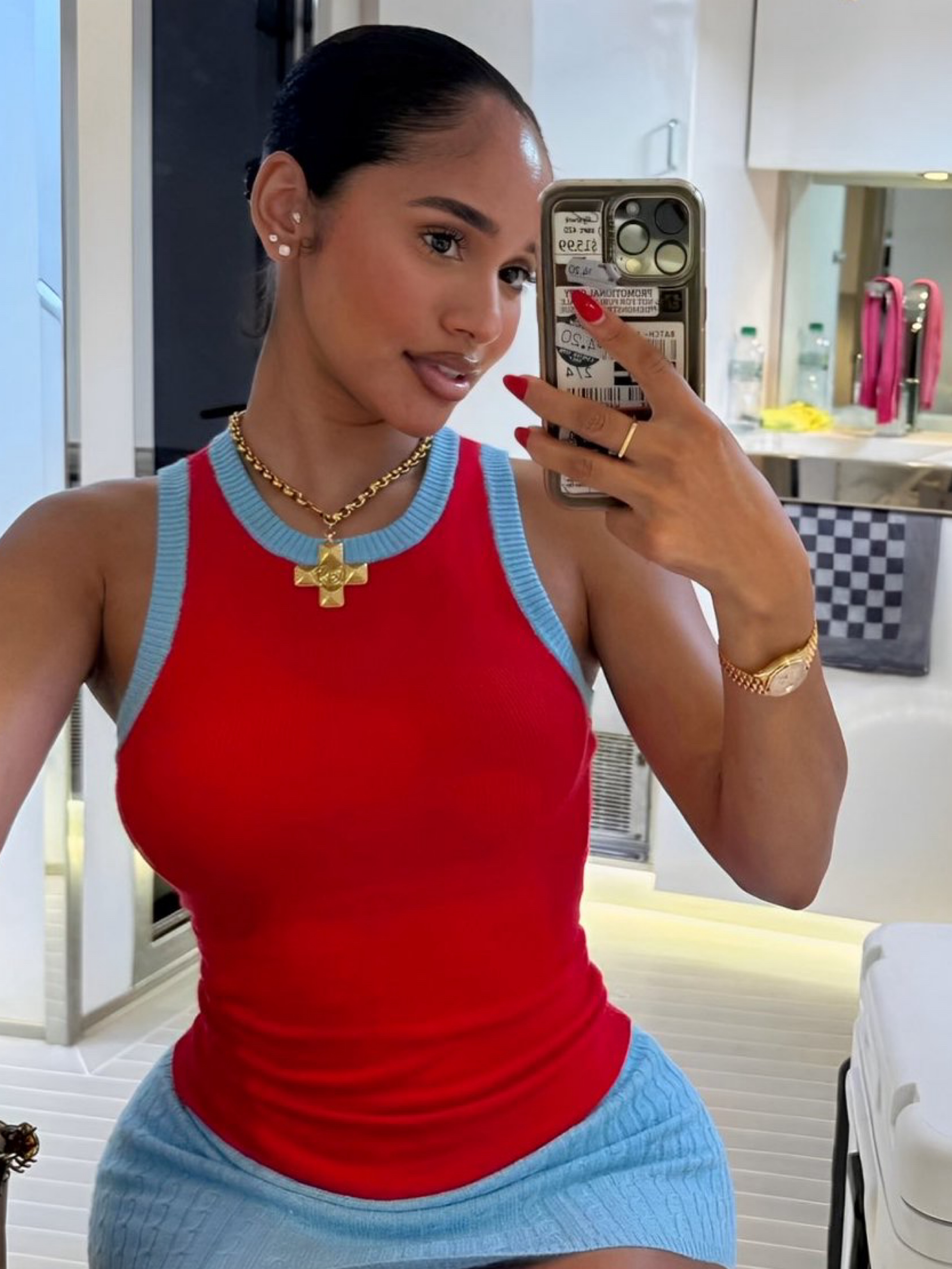 Independent designer Frankie’s Bikinis Cuddle Cherry Tank available to rent