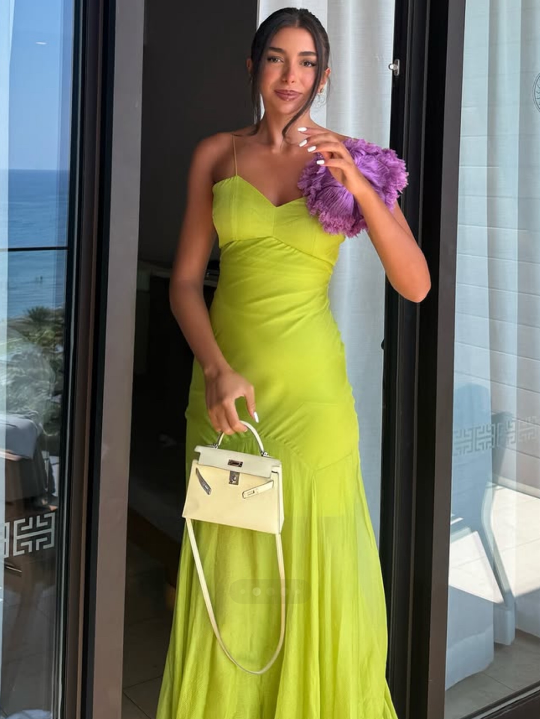 maria lucia hohan green dress purple flower by Maria Lucia Hohan Evening gowns