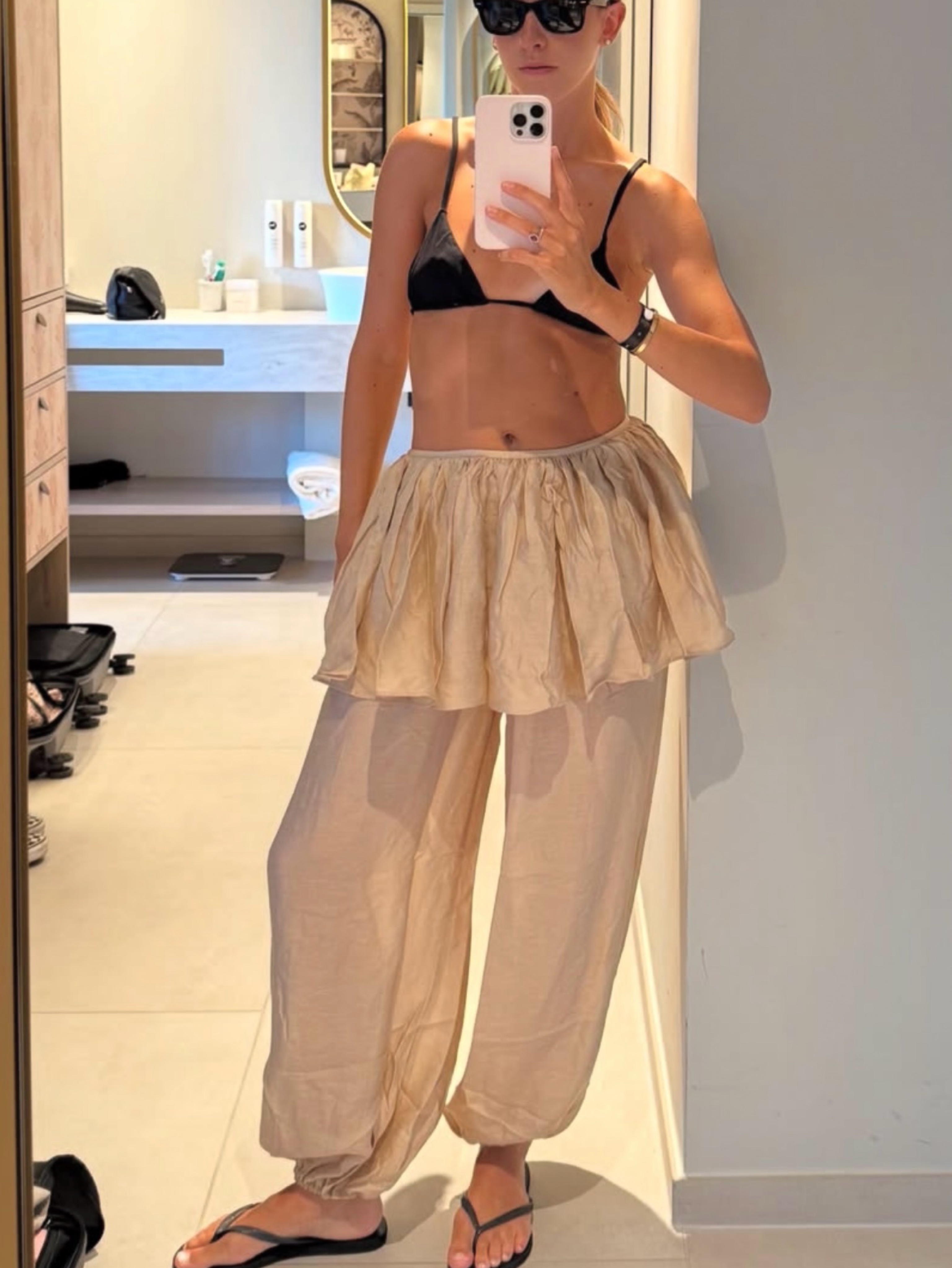 Full set Full set - skirted pant + bikini available to rent