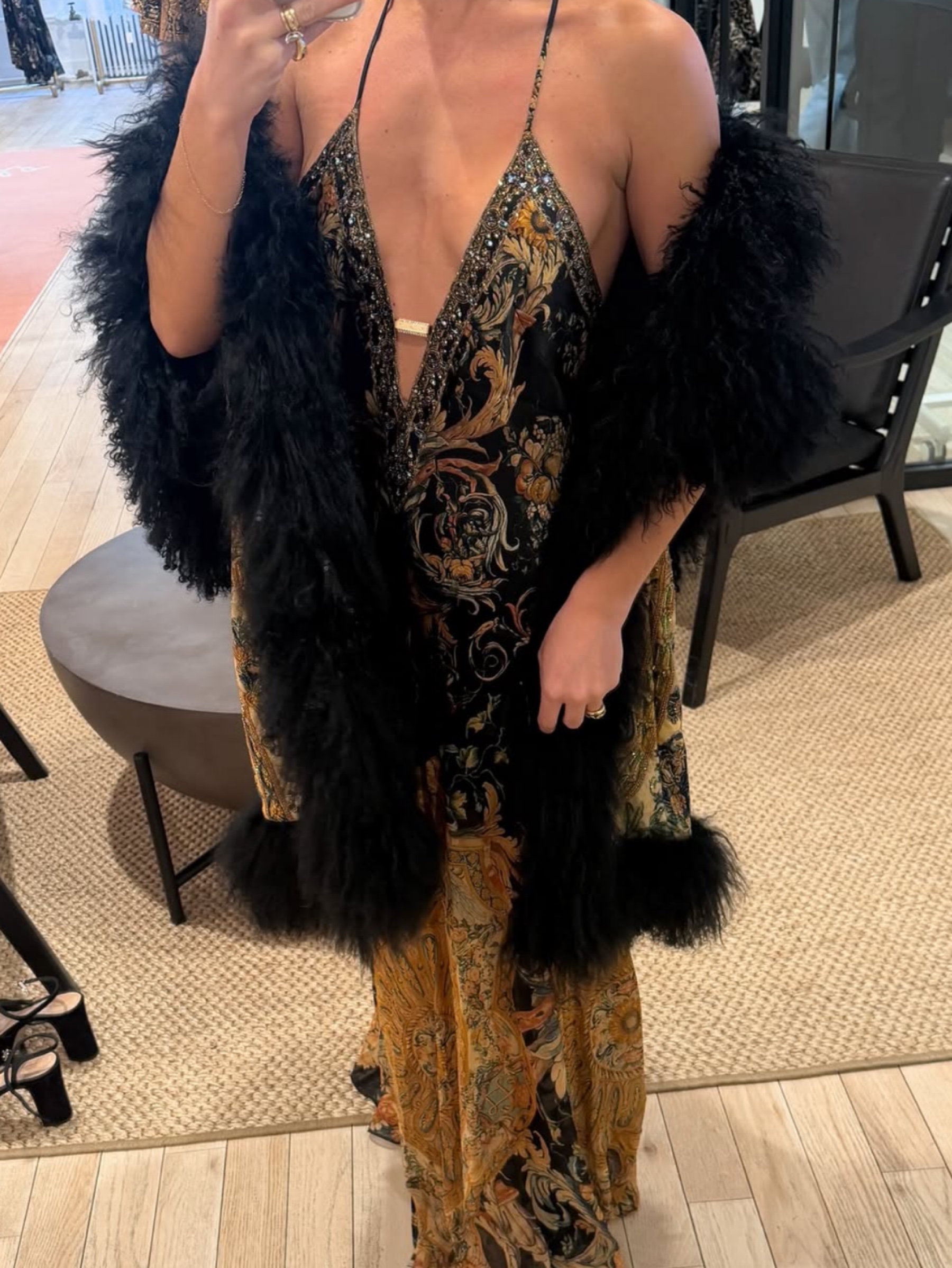 Independent designer Camilla museum memoirs hardware detail dress available to rent