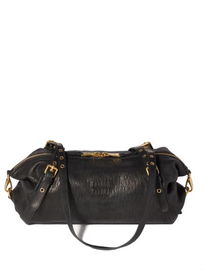 Miu Miu Miu miu boho black embossed leather top handle bag available to rent