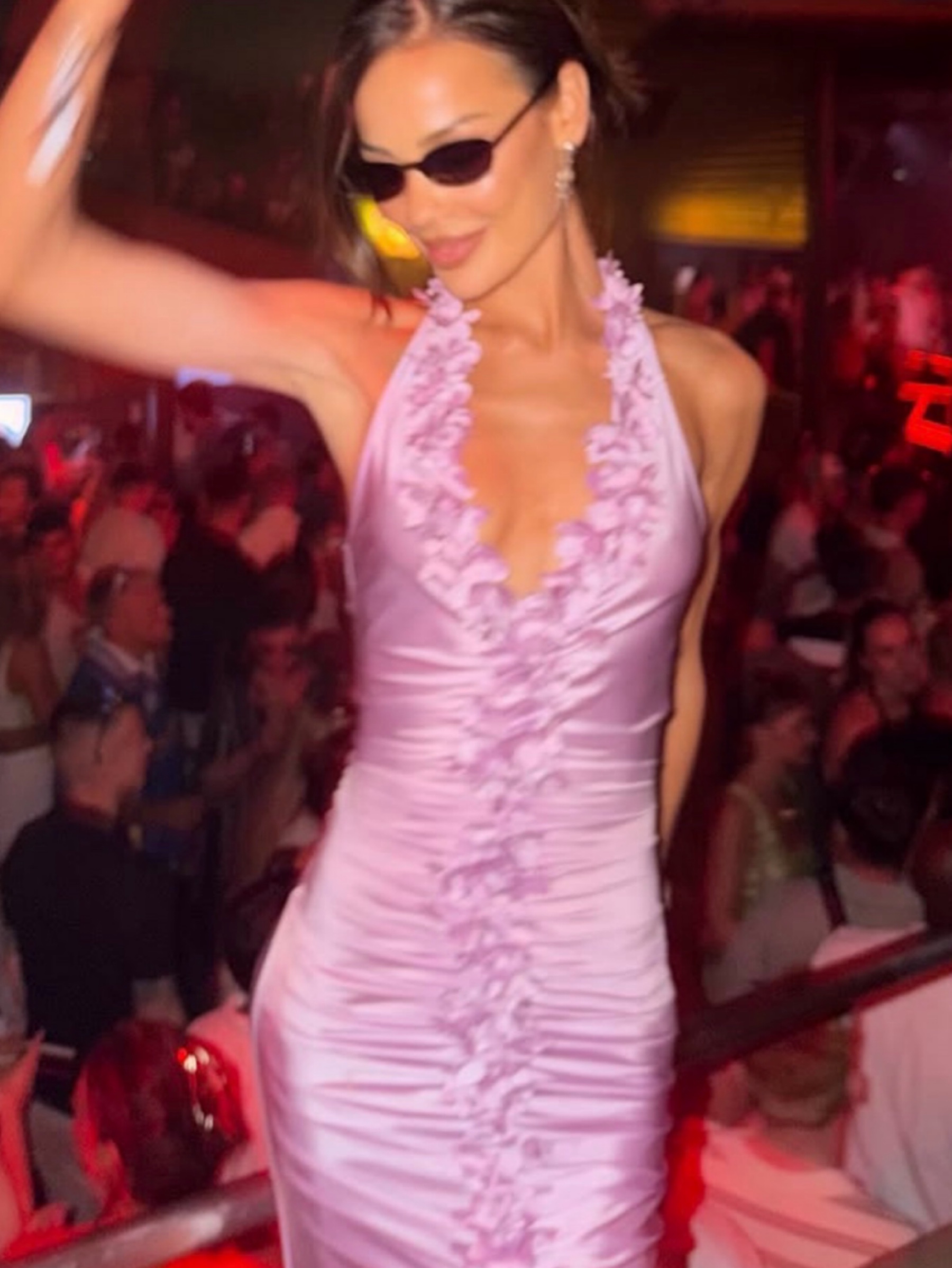Fanci Club Fanci club Gianni floral ruched dress pink available to rent