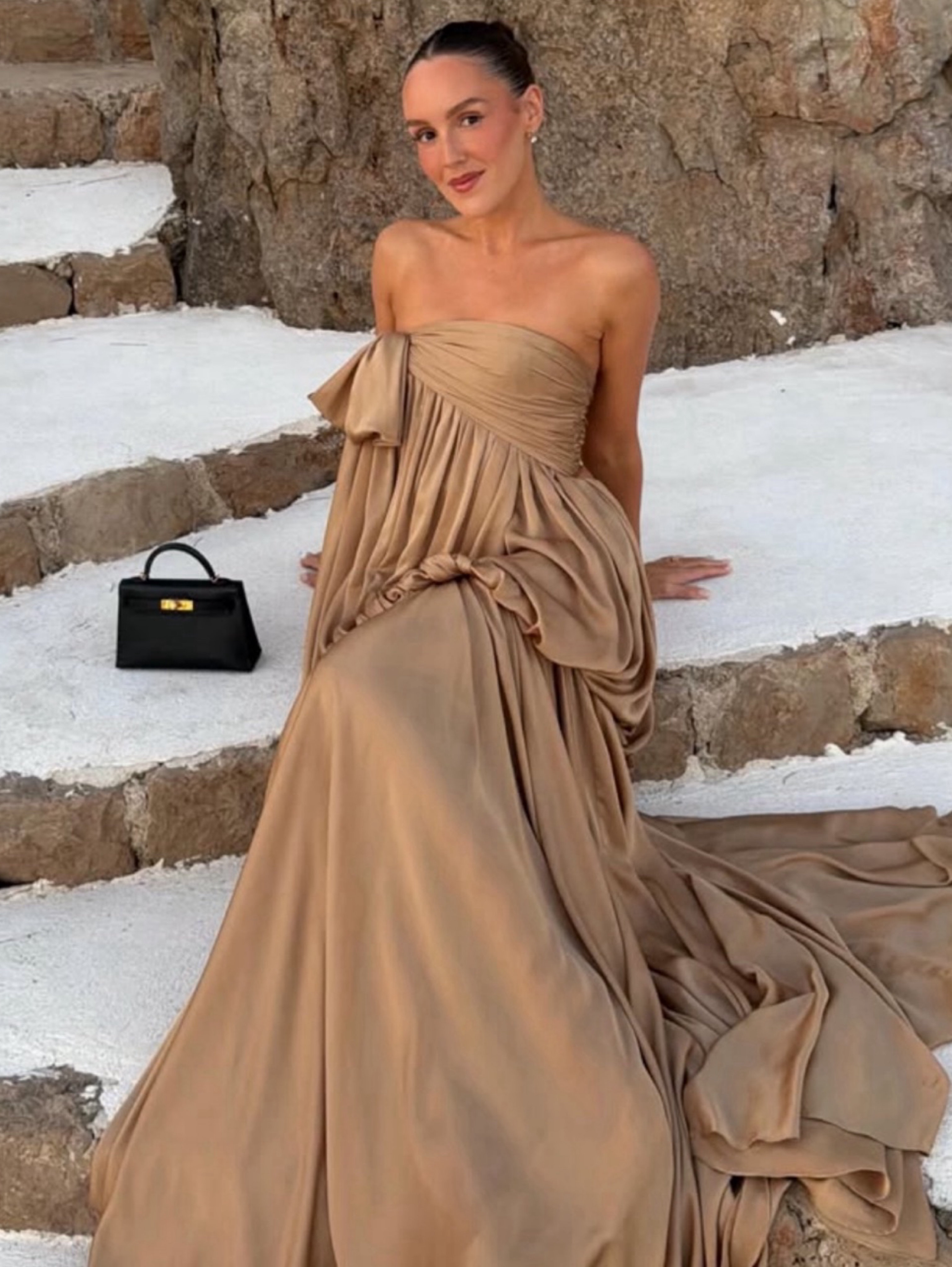 gold dress xs Pandra Maxi Dress