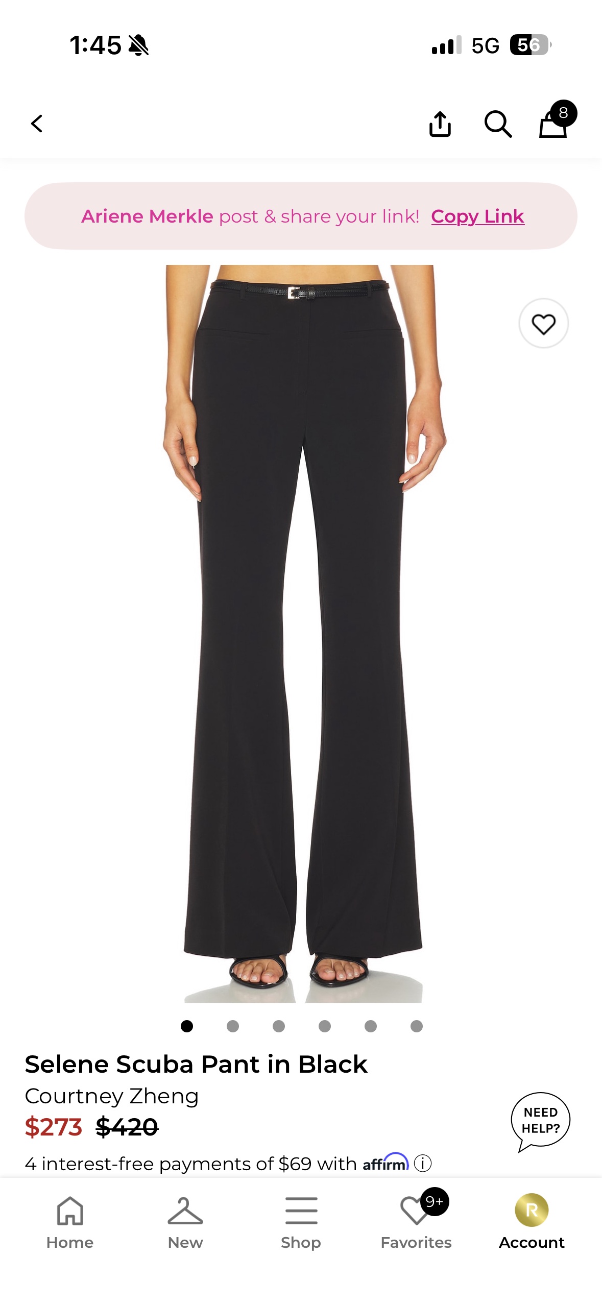 Independent designer Selene scuba pant Courtney Zheng available to rent