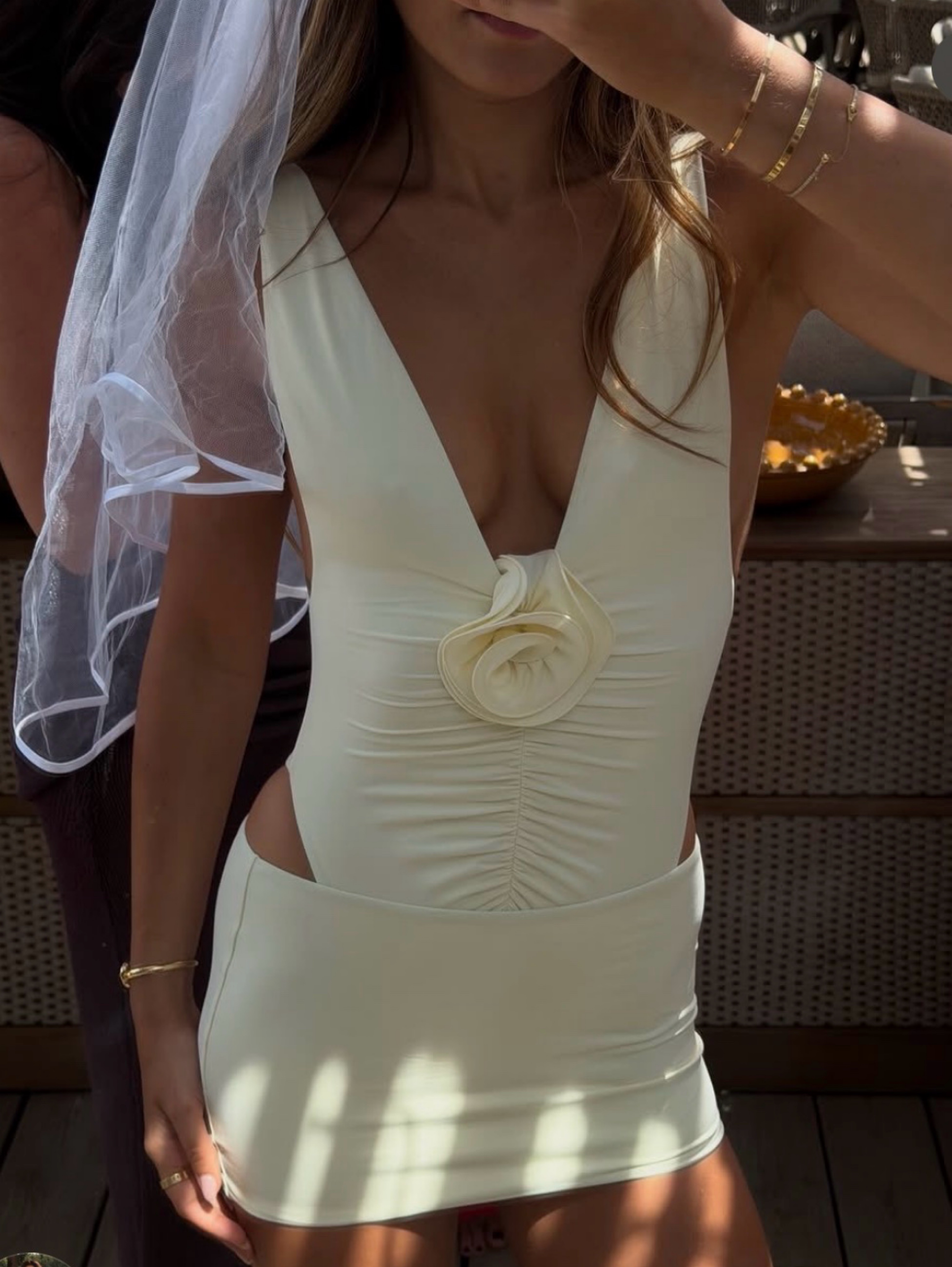 Independent designer La reveche bridal 2 piece available to rent