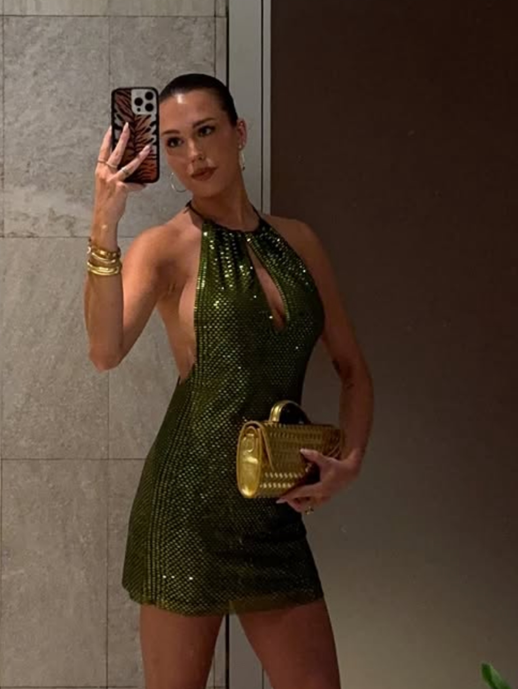 Self Portrait Self portrait green sequin party mini small available to rent