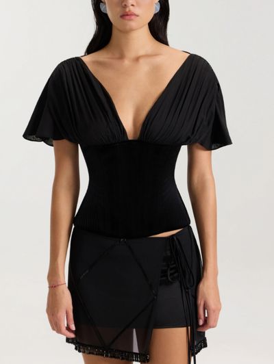 Fanci Club Fanci club kissing sleeve corset and skirt available to rent