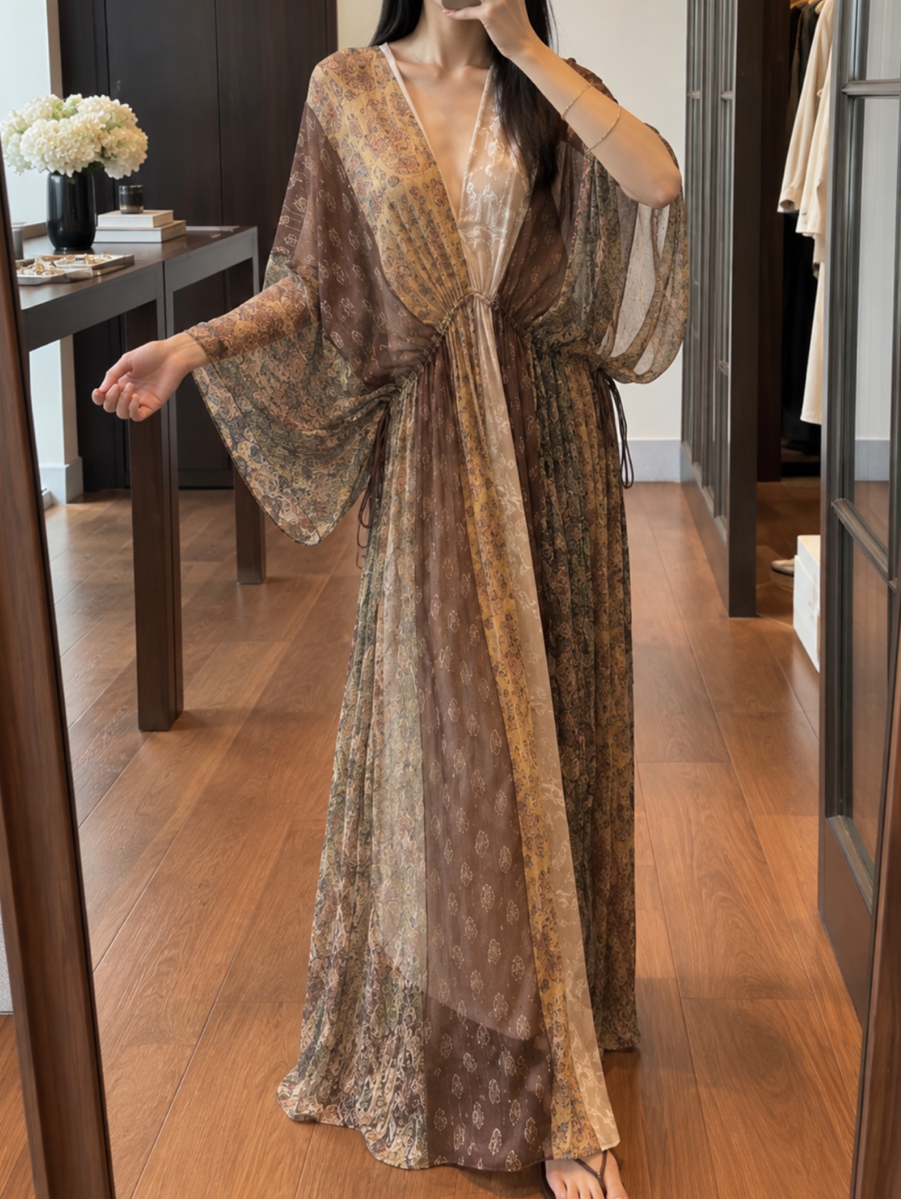Independent designer Into the east paisley boho dress available to rent