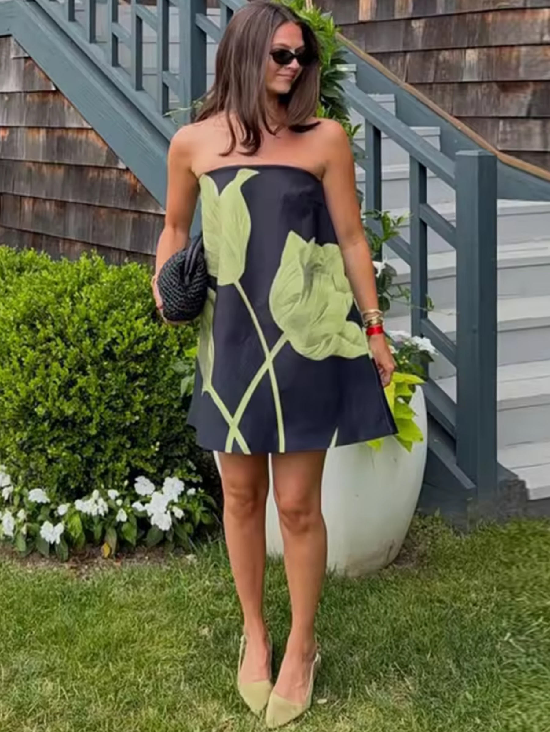 Independent designer PLT black flower mini green available to rent