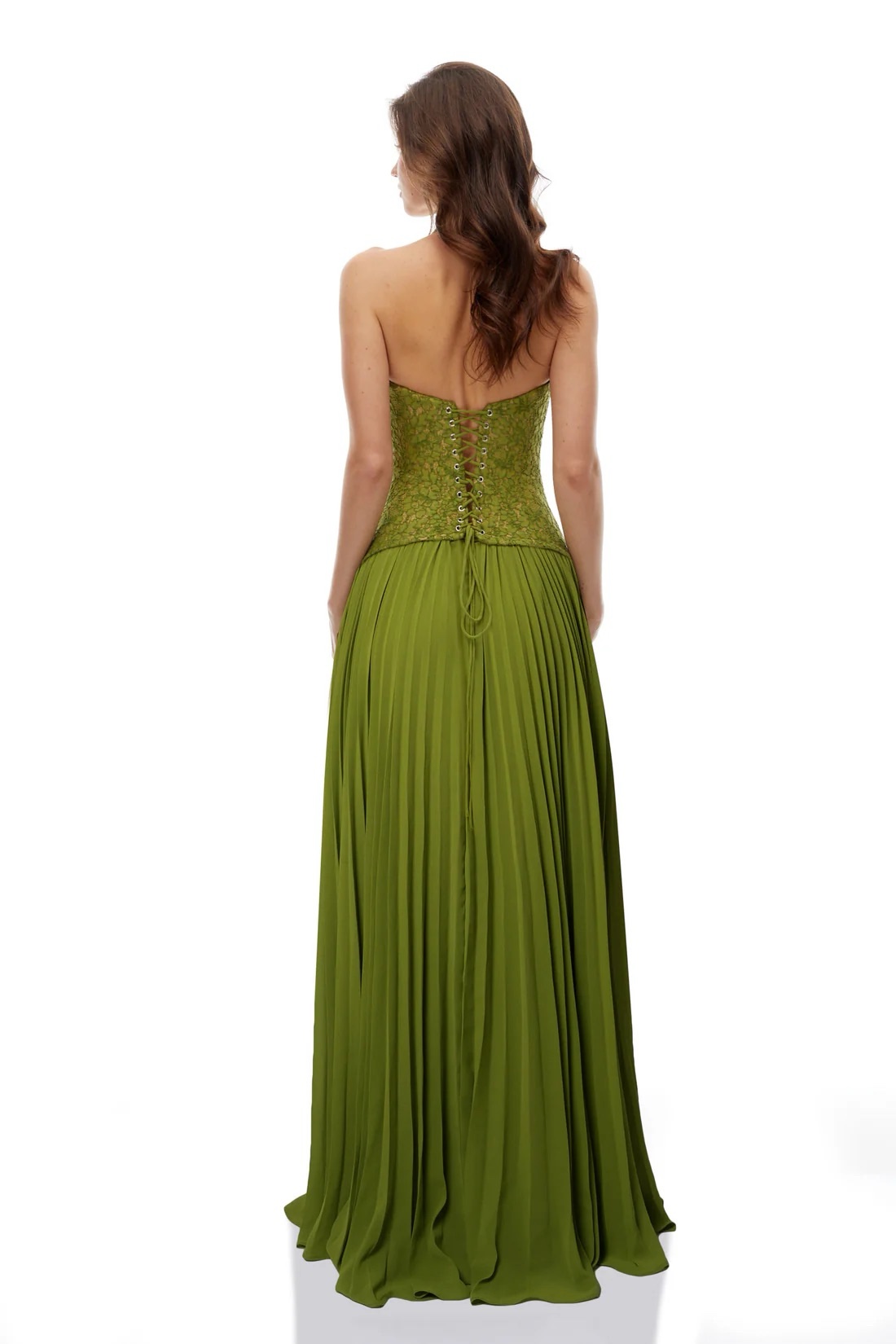 miss rosierロングドレス Miss Rosier Ronja Emerald Corset Gown by Miss Rosier - Pickle