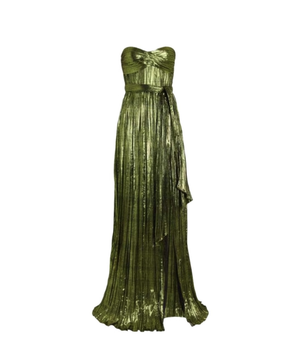 Jonathan Simkhai Green Metallic Pleated Strapless Gown by Jonathan Simkhai - Pickle Jonathan Simkhai Green Metallic Pleated Strapless Gown by Jonathan Simkhai - Pickle