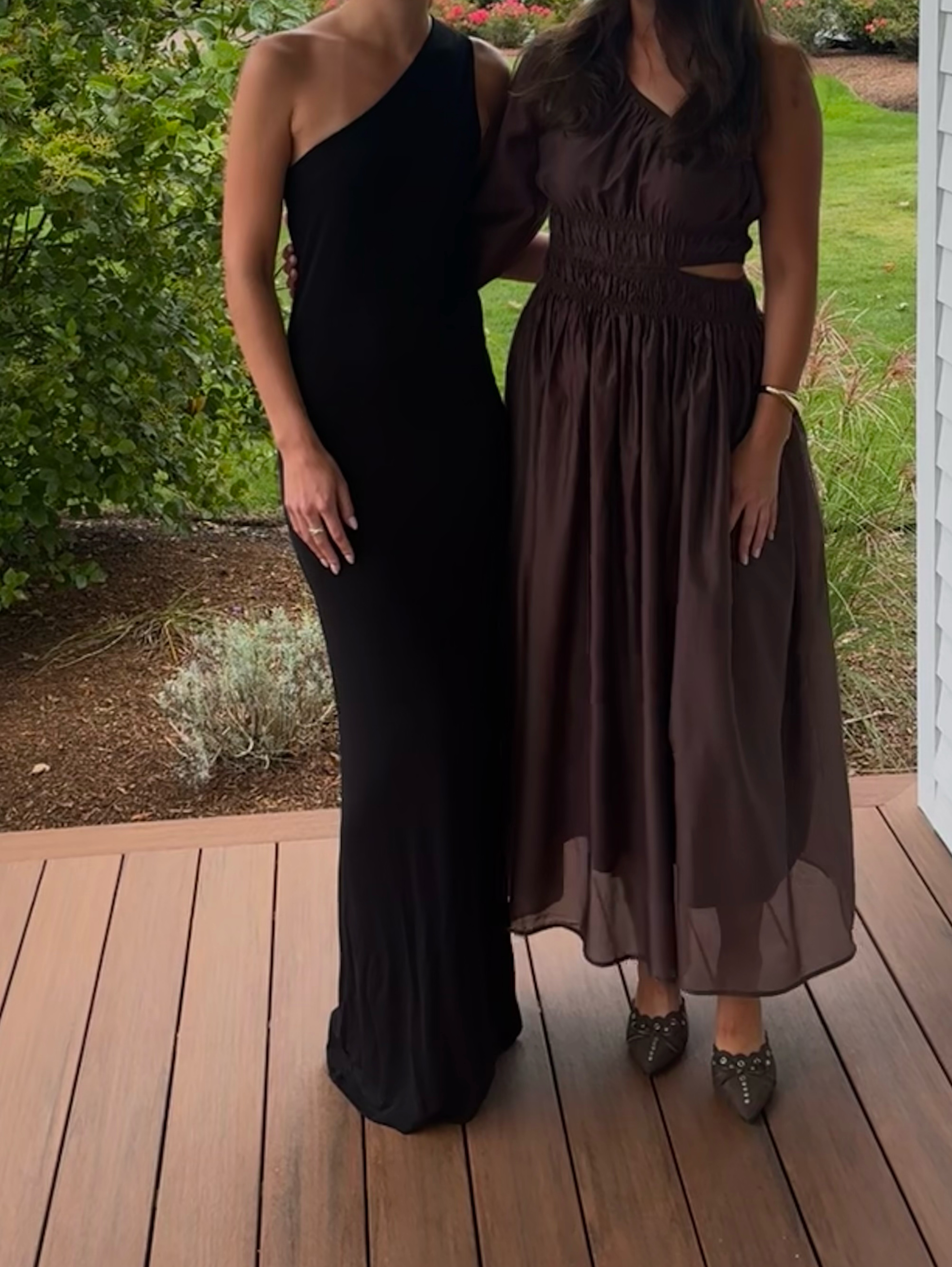 moon river exclusive chocolate one shoulder maxi dress Tuckernuck Moon River Exclusive Chocolate One Shoulder Midi Maxi Cut Out  Dress by Moon River