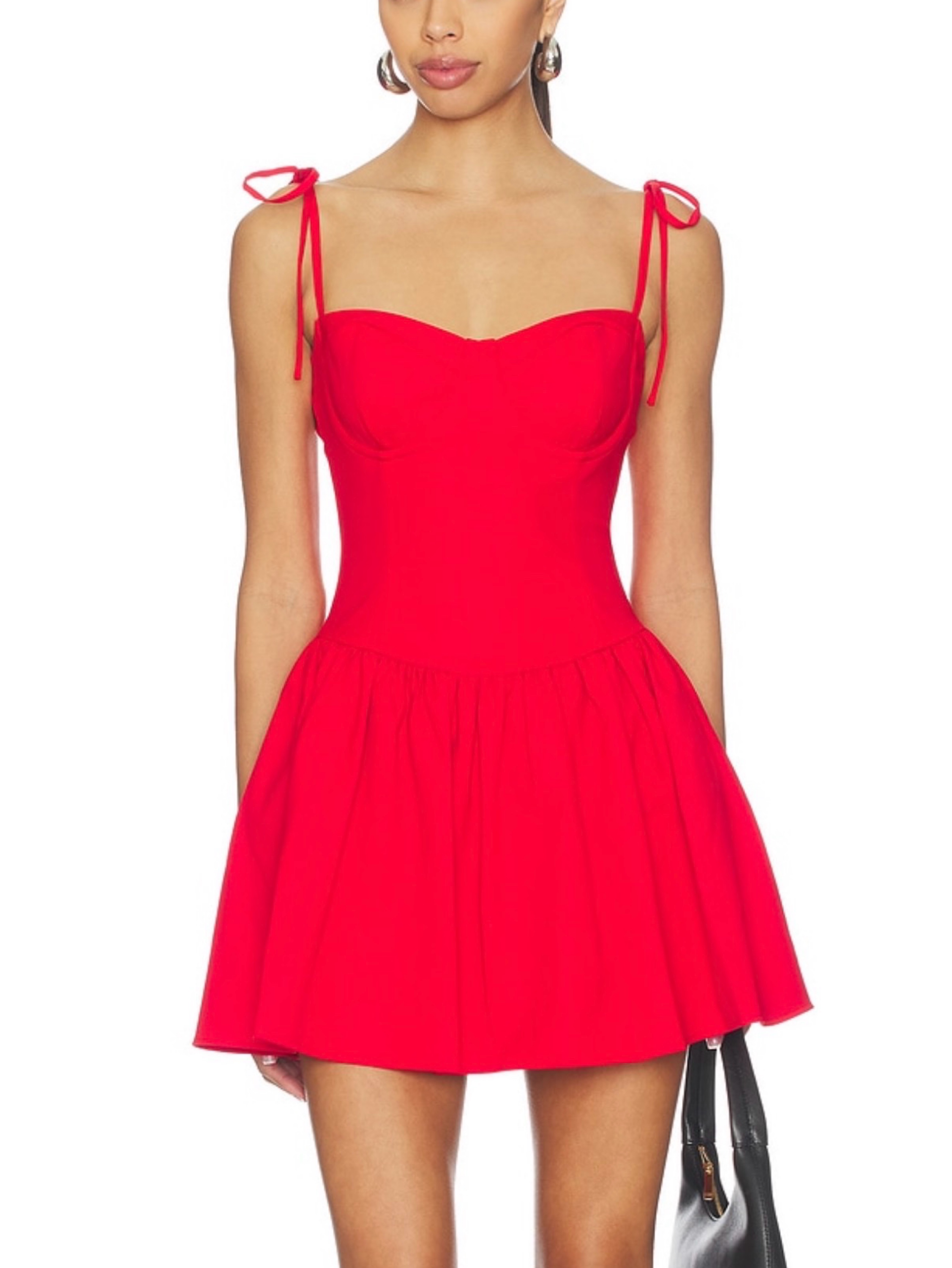 more to come red mini dress Marcine Strapless Dress