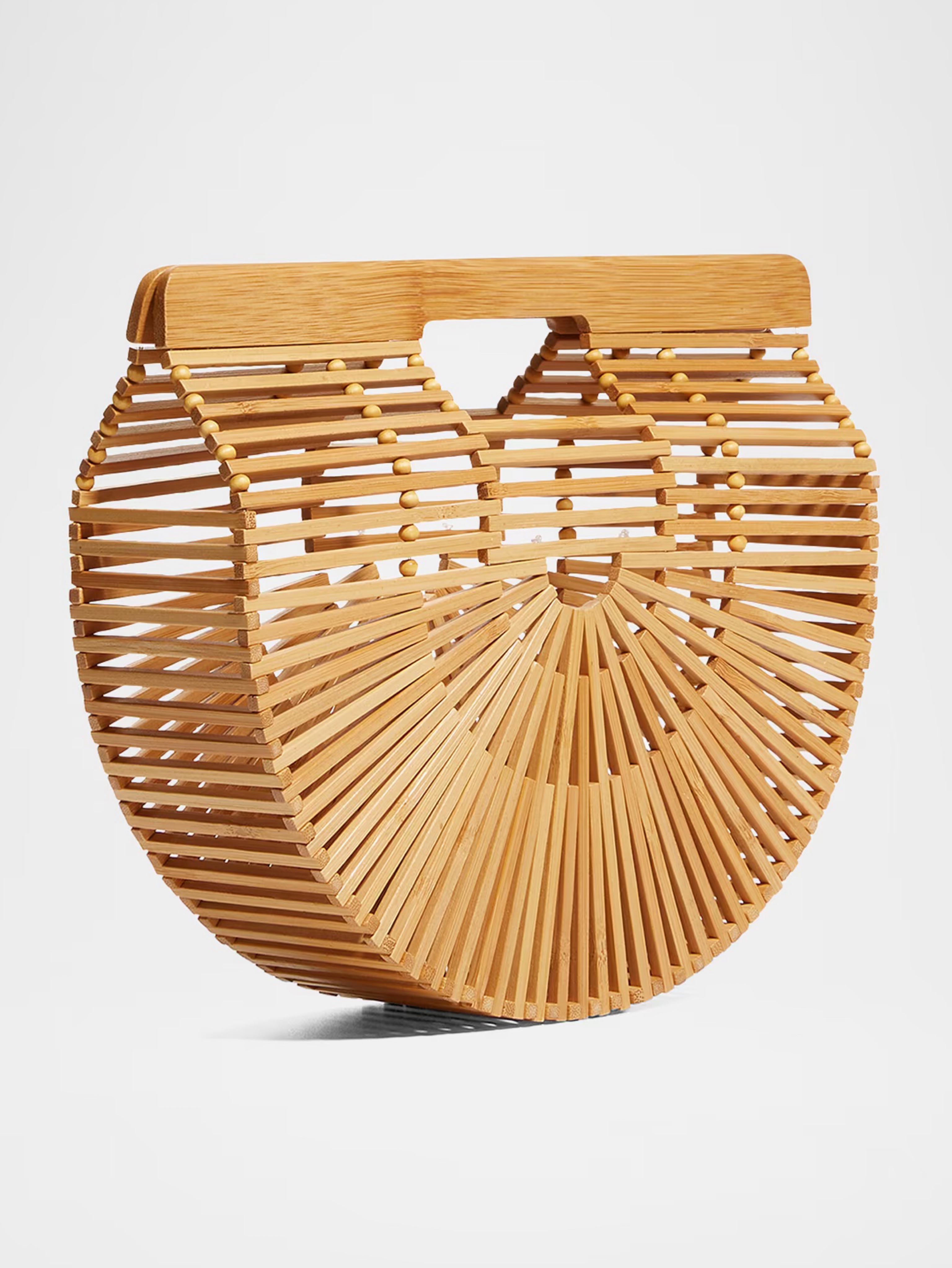 Structured Bamboo Top-Handle Bag