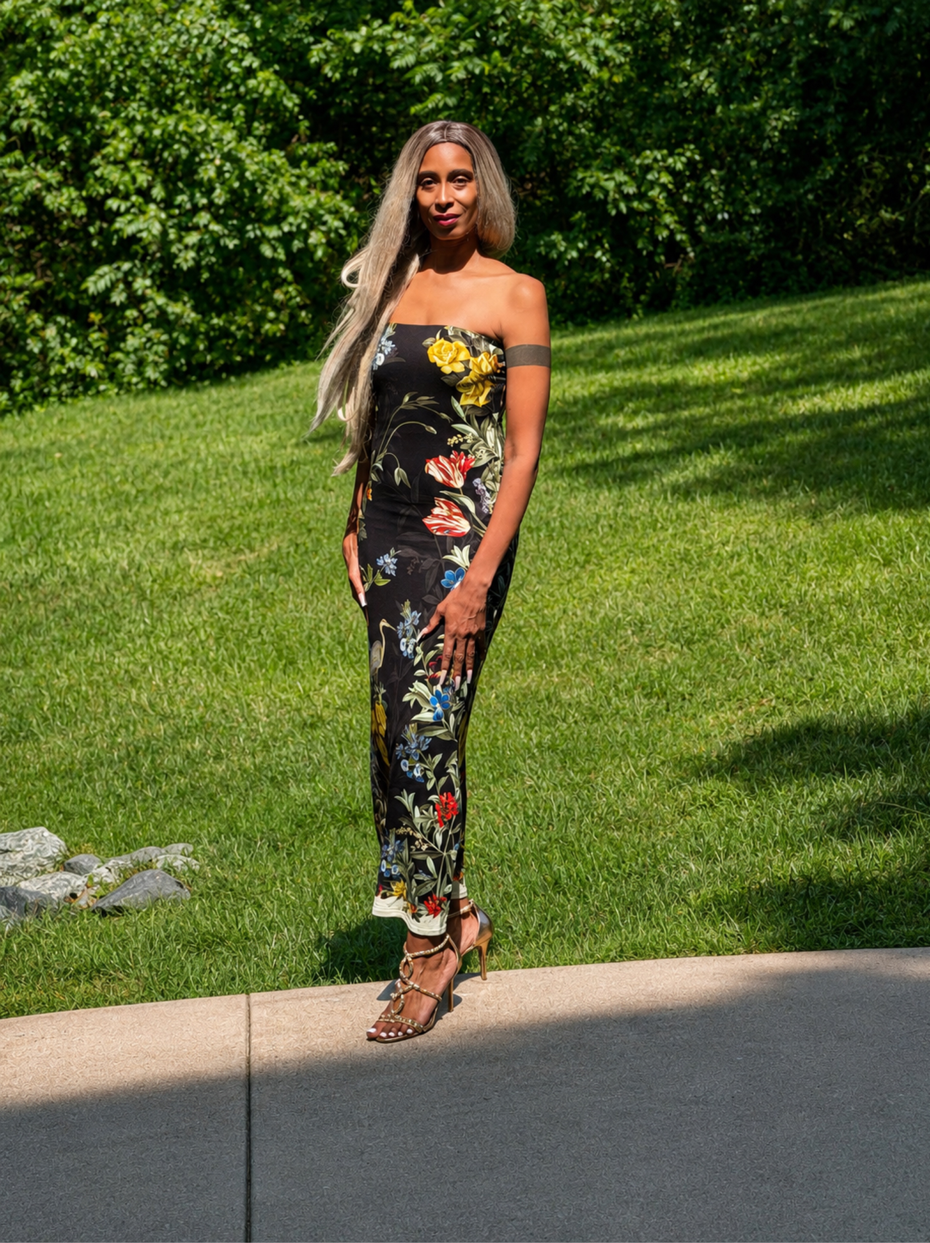 Alice + Olivia Delora Floral Off-the-Shoulder Maxi Dress by Alice