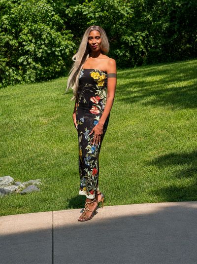 Alice + Olivia Delora Floral Off-the-Shoulder Maxi Dress by Alice