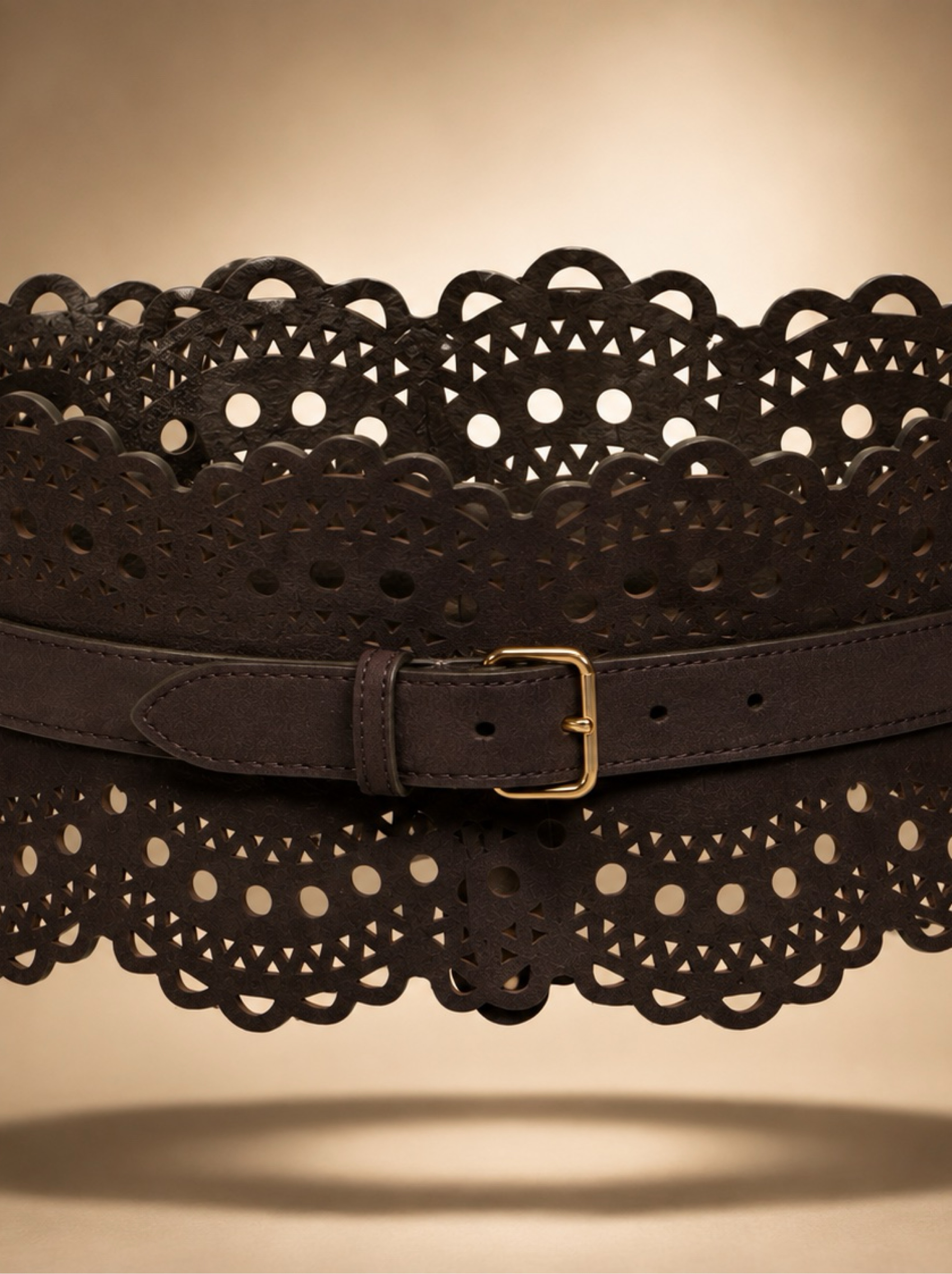 Coming Soon: ALAÏA Laser-Cut Corset Belt — Dark Brown