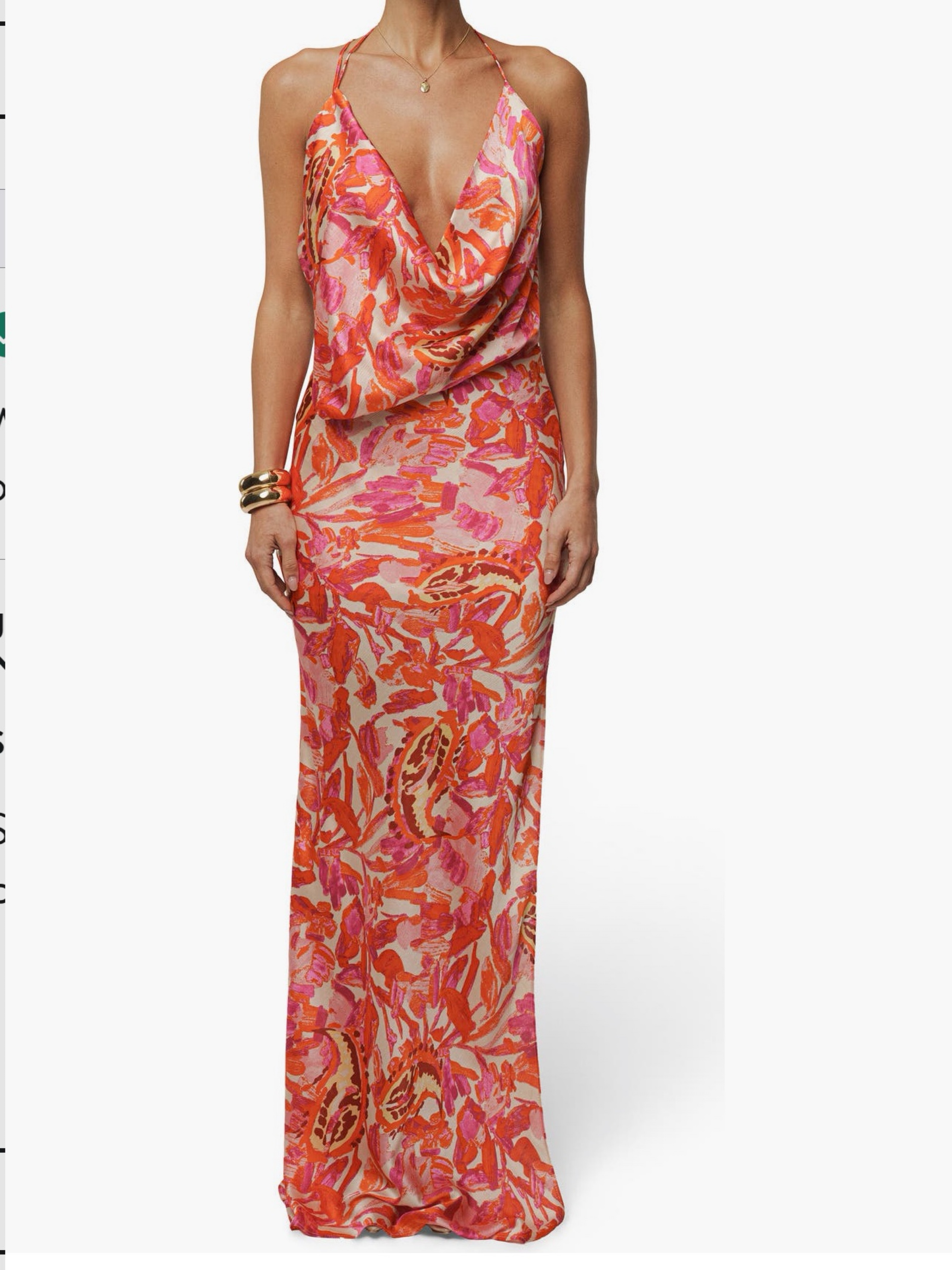 JLUXLABEL Floral Delmara Cowl Neck Satin Maxi Dress